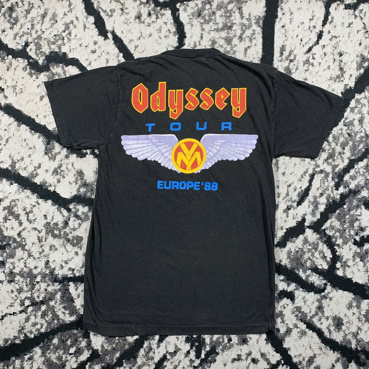 Vintage Vintage 1988 Yngwie Malmsteen Rare T-shirt Oddysey Tour 80s Size US S / EU 44-46 / 1 - 2 Thumbnail