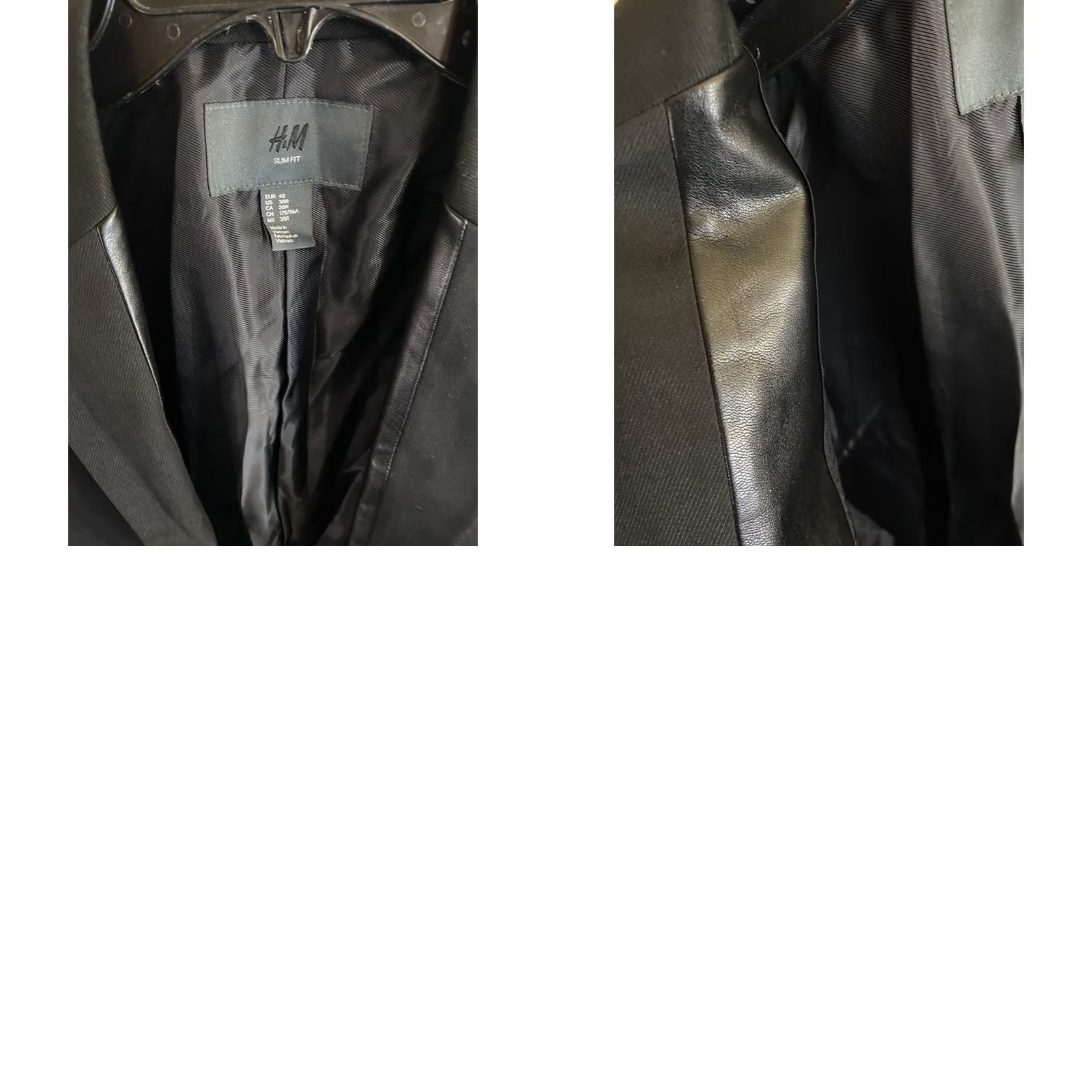 H&M H & M Jacket Blazer 38R Slim Mens Poly Blend Tuxedo Coat Jacket Coat Sharp 90s Size 38R - 8 Thumbnail