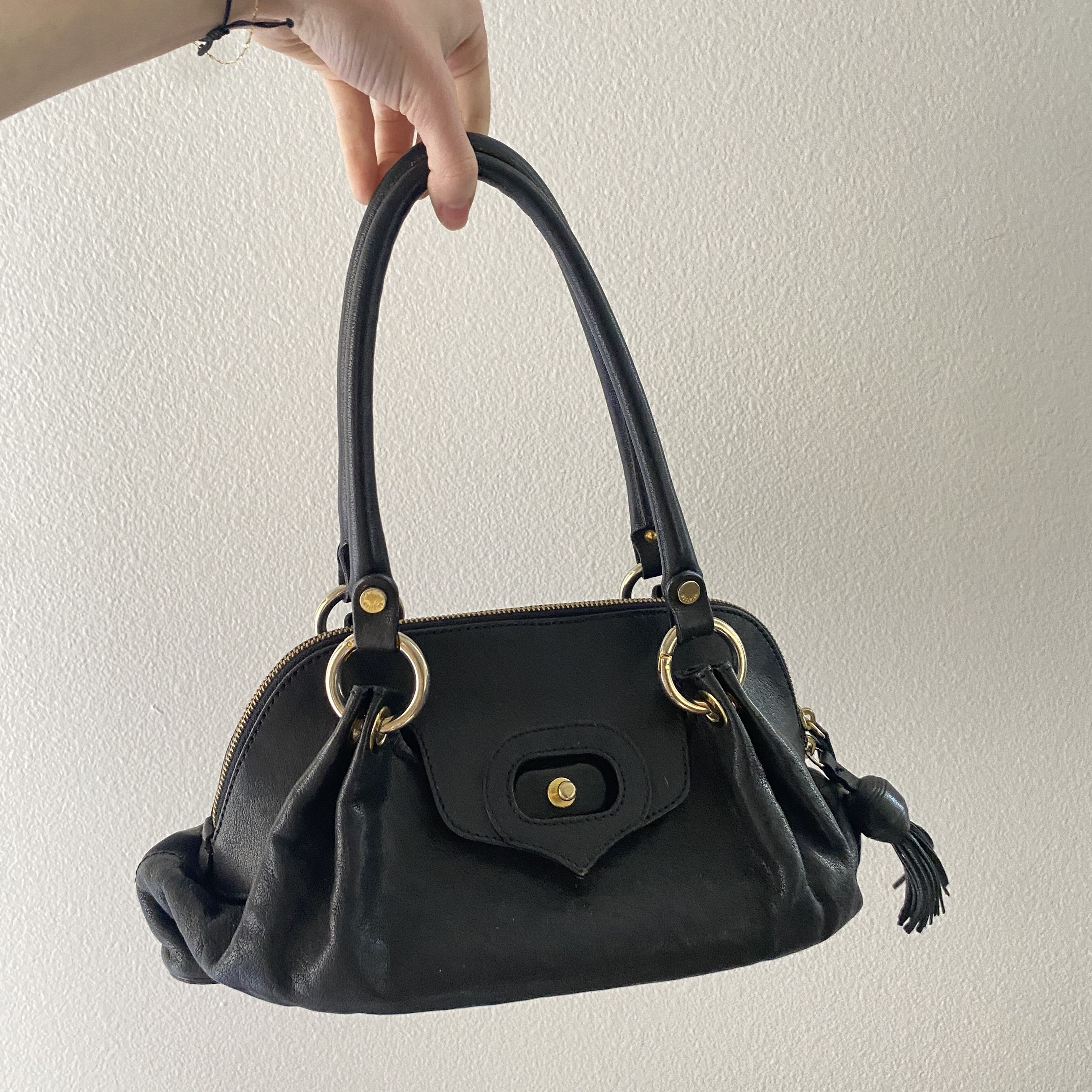 Moschino Vintage Moschino Black Leather Shoulder Bag Size ONE SIZE - 1 Thumbnail