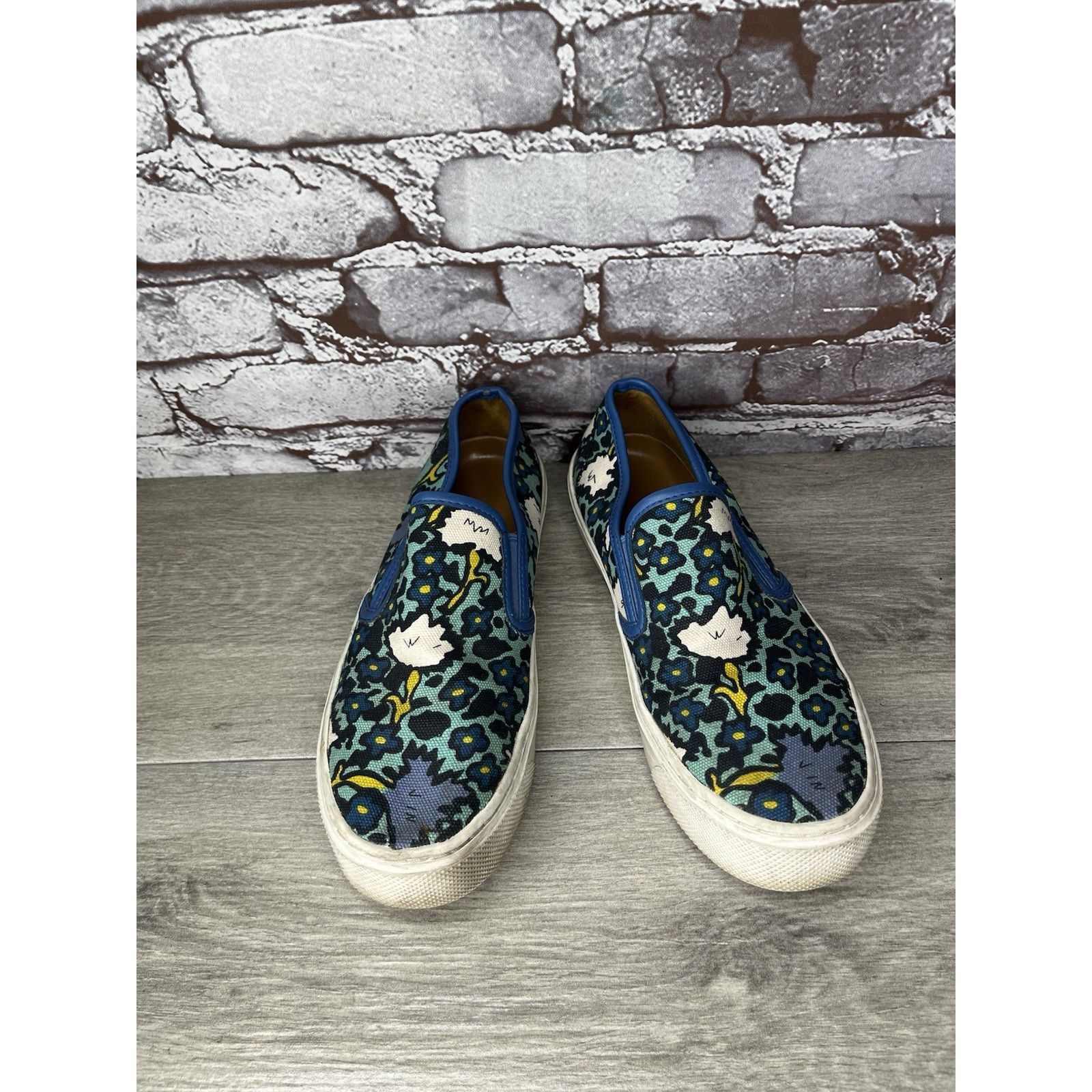 Coach Coach Cameron A01986 Aqua Blue Floral Fabric SlipOn Sneakers Size US 8 / IT 38 - 8 Thumbnail
