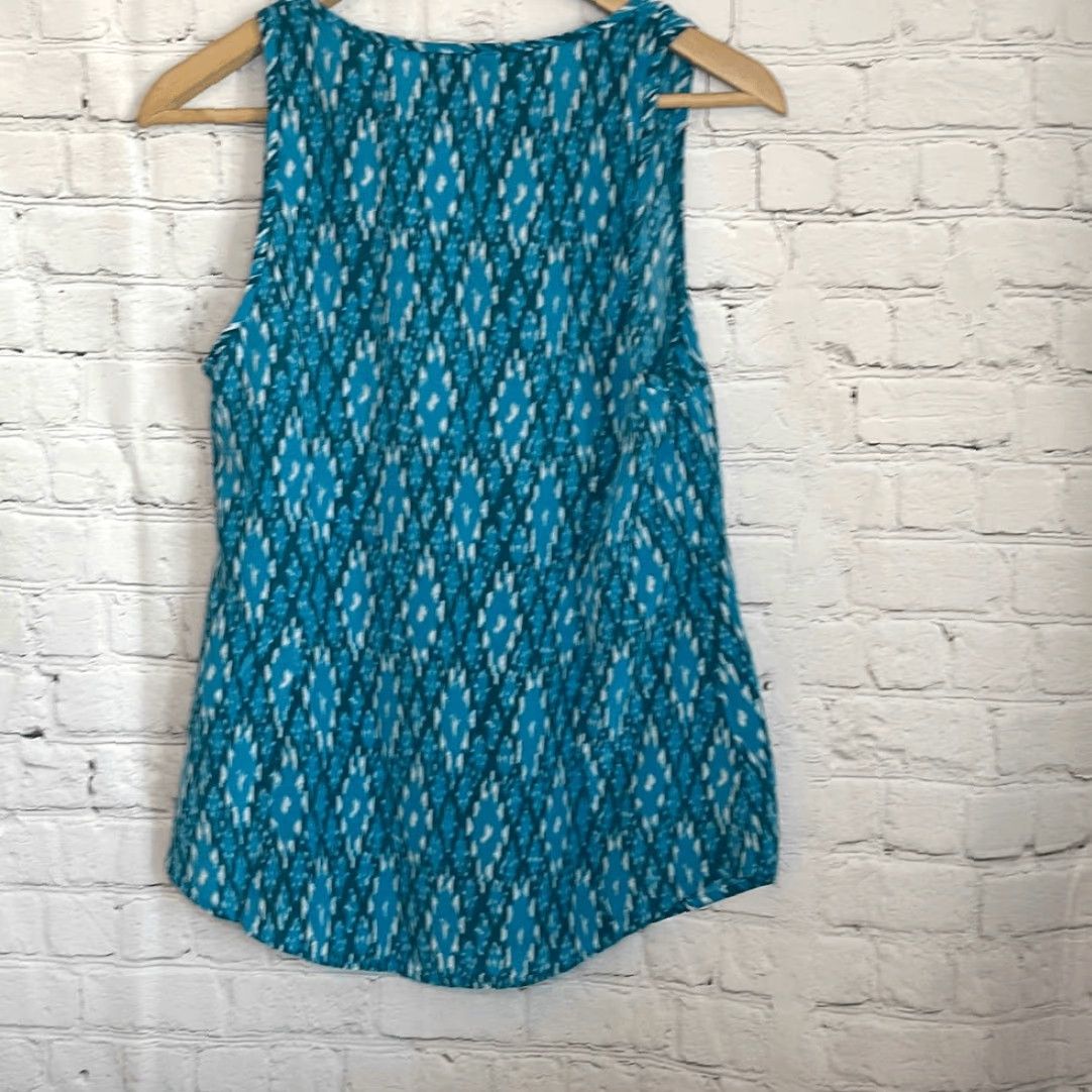 Joie Joie Tank Women Small Silk Blue Printed with Front Pocket Womens Size S / US 4 / IT 40 - 5 Thumbnail
