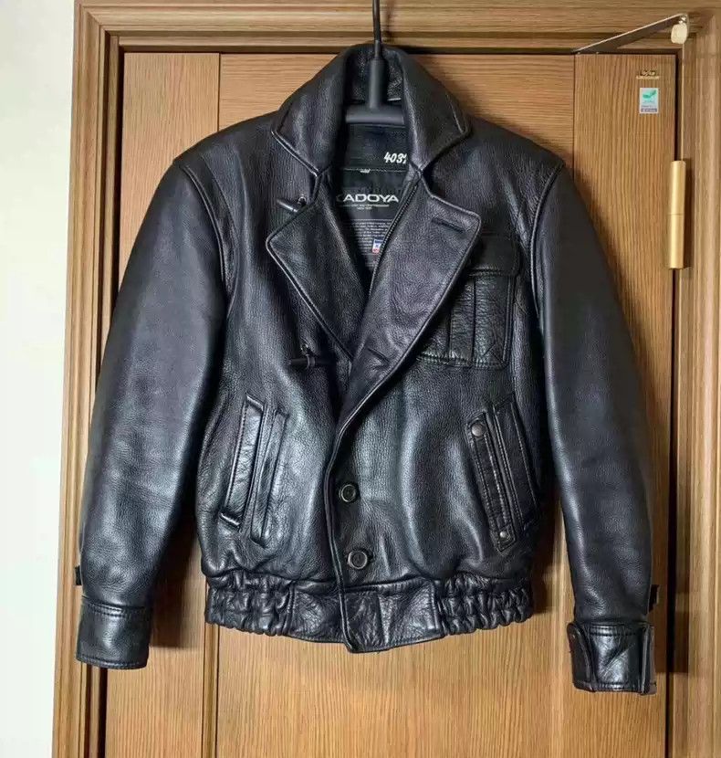 Kadoya KADOYAJapanese origin heavy wild cowhide retro motorcycle leather jacket Size US M / EU 48-50 / 2 - 1 Thumbnail