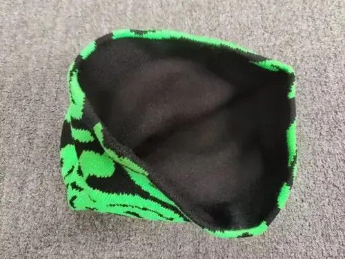 Japanese Brand Trippy Smiley Acid Emoji Graphic No Cuff Beanie Hat Black Size ONE SIZE - 3 Thumbnail