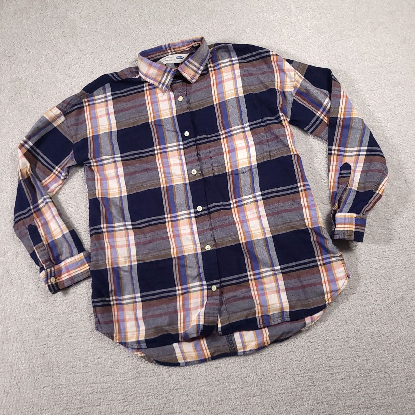Old Navy Old Navy The Boyfriend Shirt Women's M Colorful Plaid Cotton Button Up Size M / US 6-8 / IT 42-44 - 2 Thumbnail