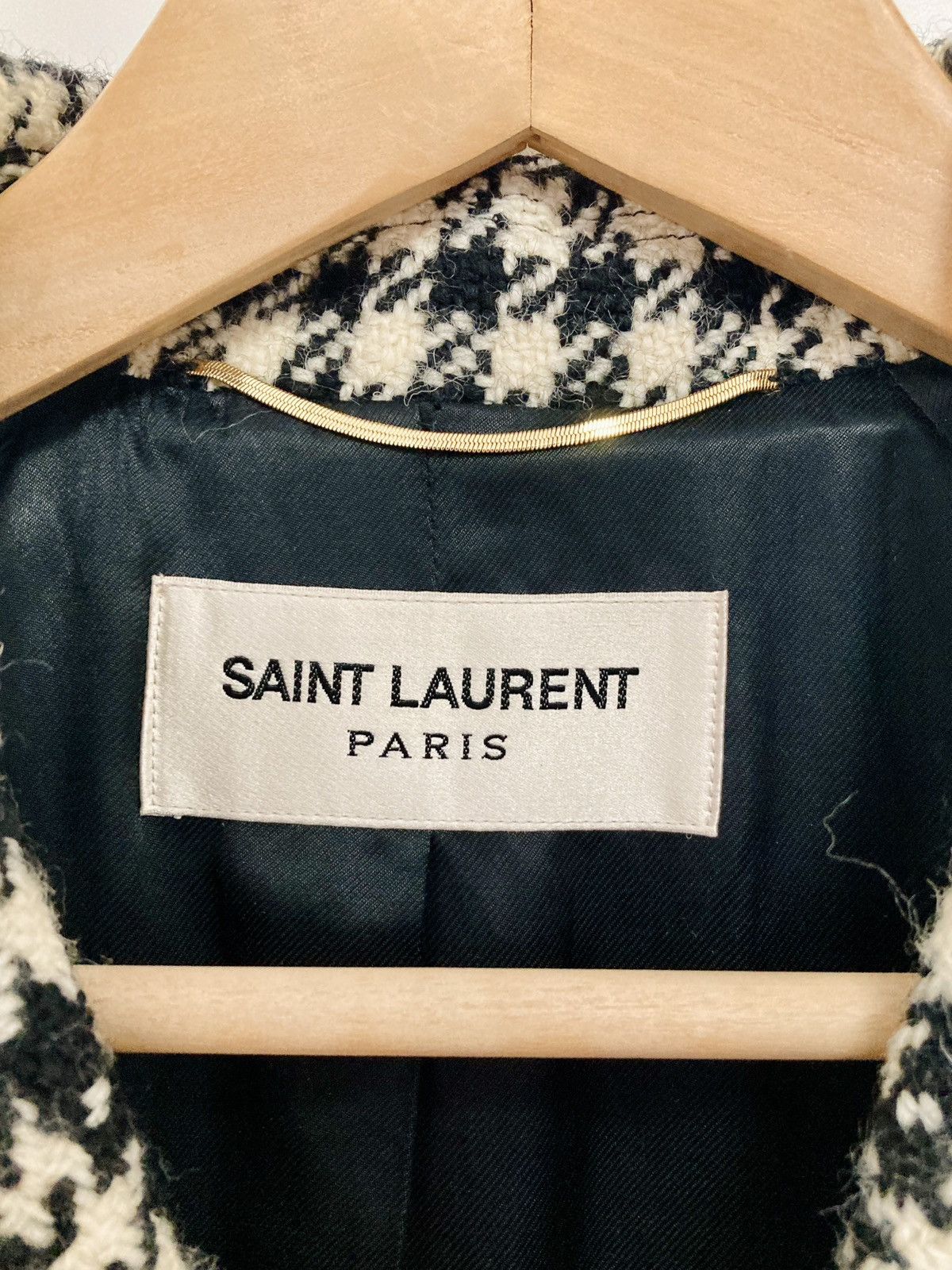 Saint Laurent Paris SAINT LAURENT PARIS BY HEDI SLIMANE 14FW AW Houndstooth Coat Size XS / US 0-2 / IT 36-38 - 7 Thumbnail