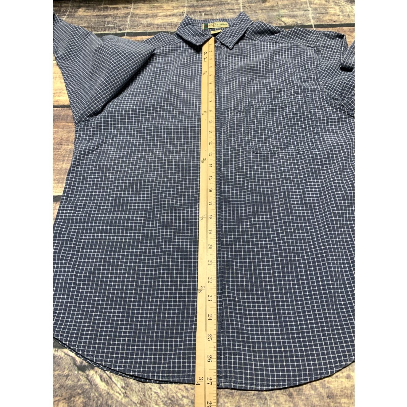 Vintage B.C.I. Clothing Shirt Mens Blue White Plaid Size Large Button Up Long Sleeve Size US L / EU 52-54 / 3 - 6 Thumbnail