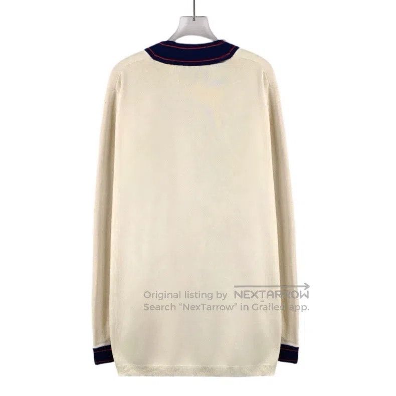 Gucci Gucci Beige bee embroidered cotton V-neck single-breasted Size US XL / EU 56 / 4 - 2 Thumbnail