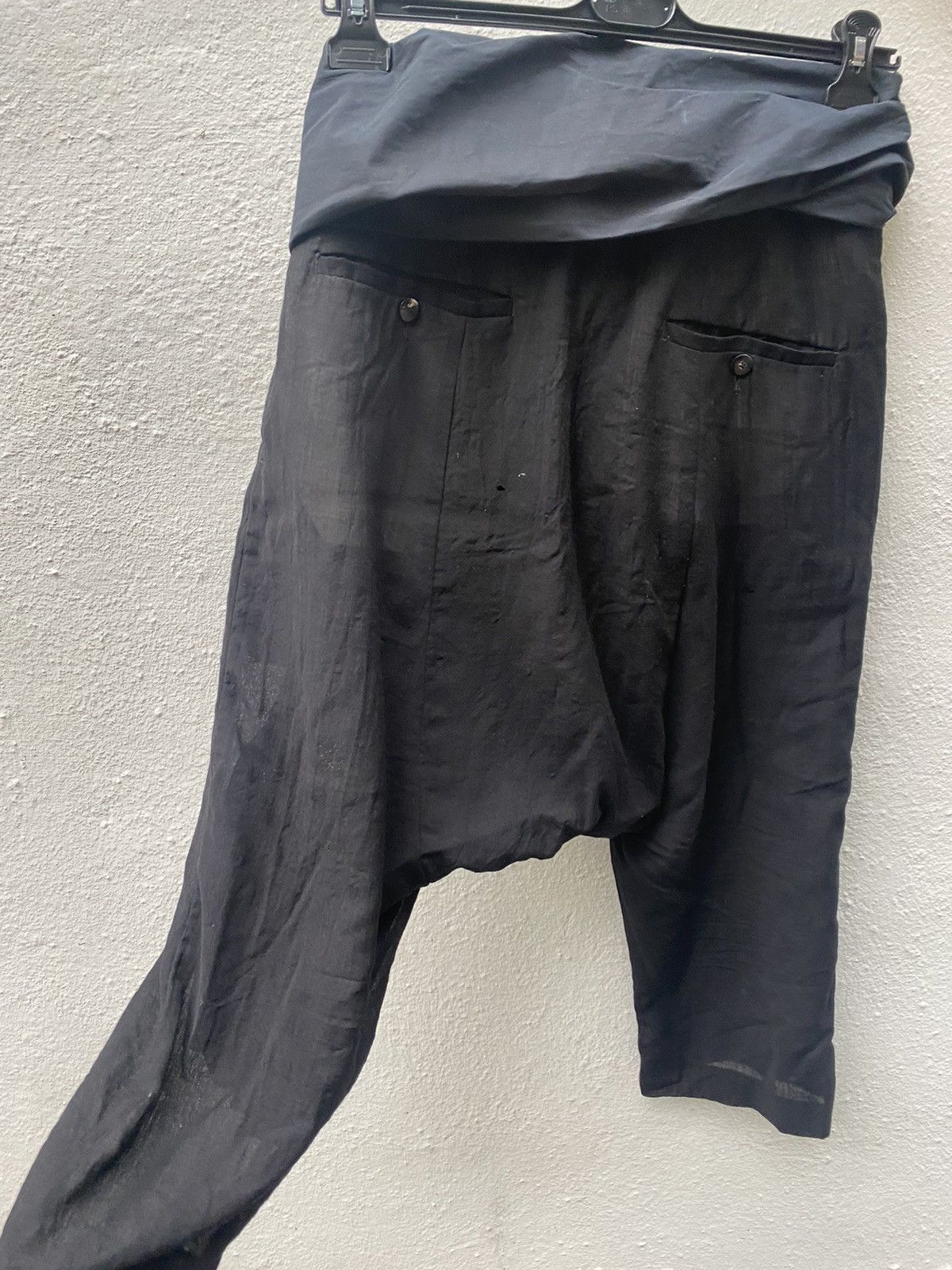 Rick Owens Drop Crotch Wool Cropped Trousers