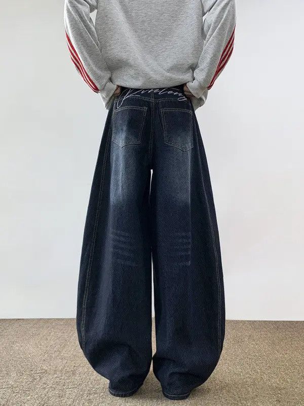 Japanese Brand × Jean Retro loose curved knife wide leg jeans Size US 32 / EU 48 - 5 Thumbnail