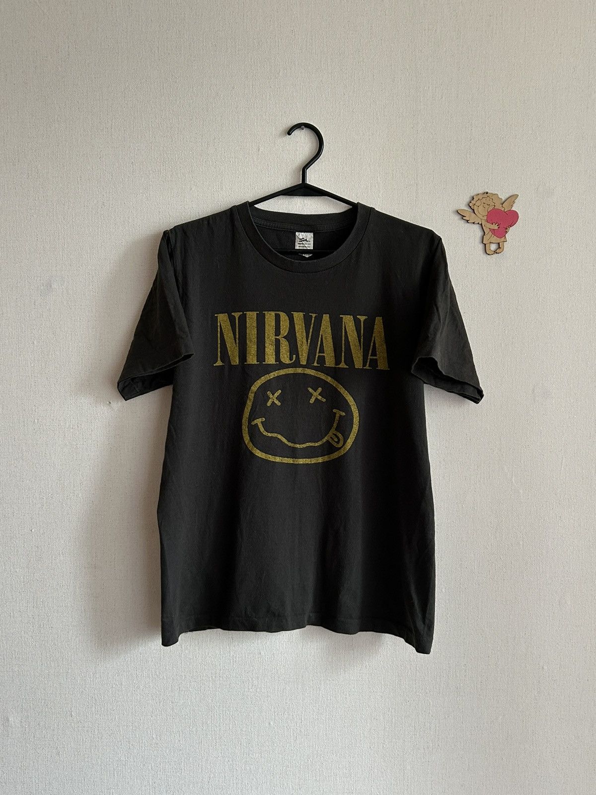 Vintage 2000 Rare Smiley Face Nirvana Band T-shirt Size S