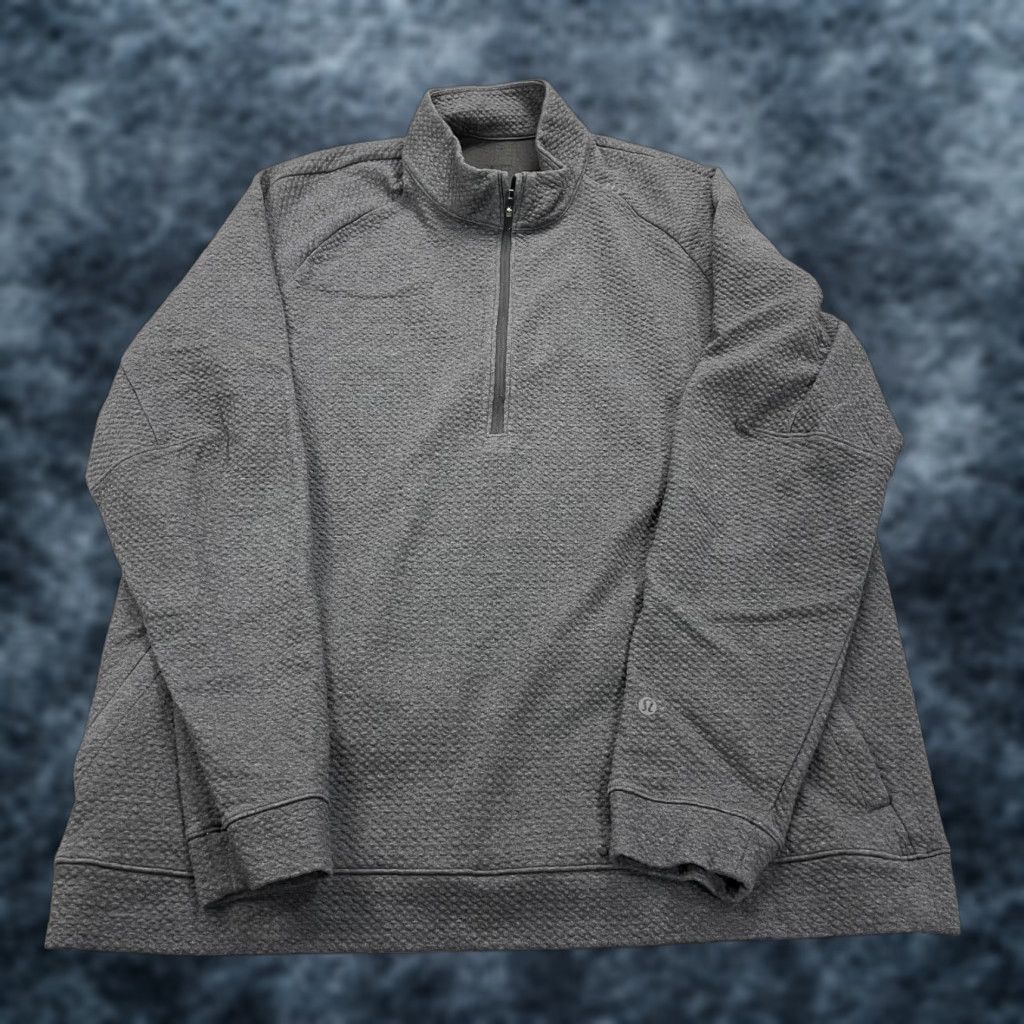 Lululemon Lululemon Jacket Mens XL Gray Black At Ease Double Textured 1/4 Zip Gym Size US XL / EU 56 / 4 - 1 Thumbnail