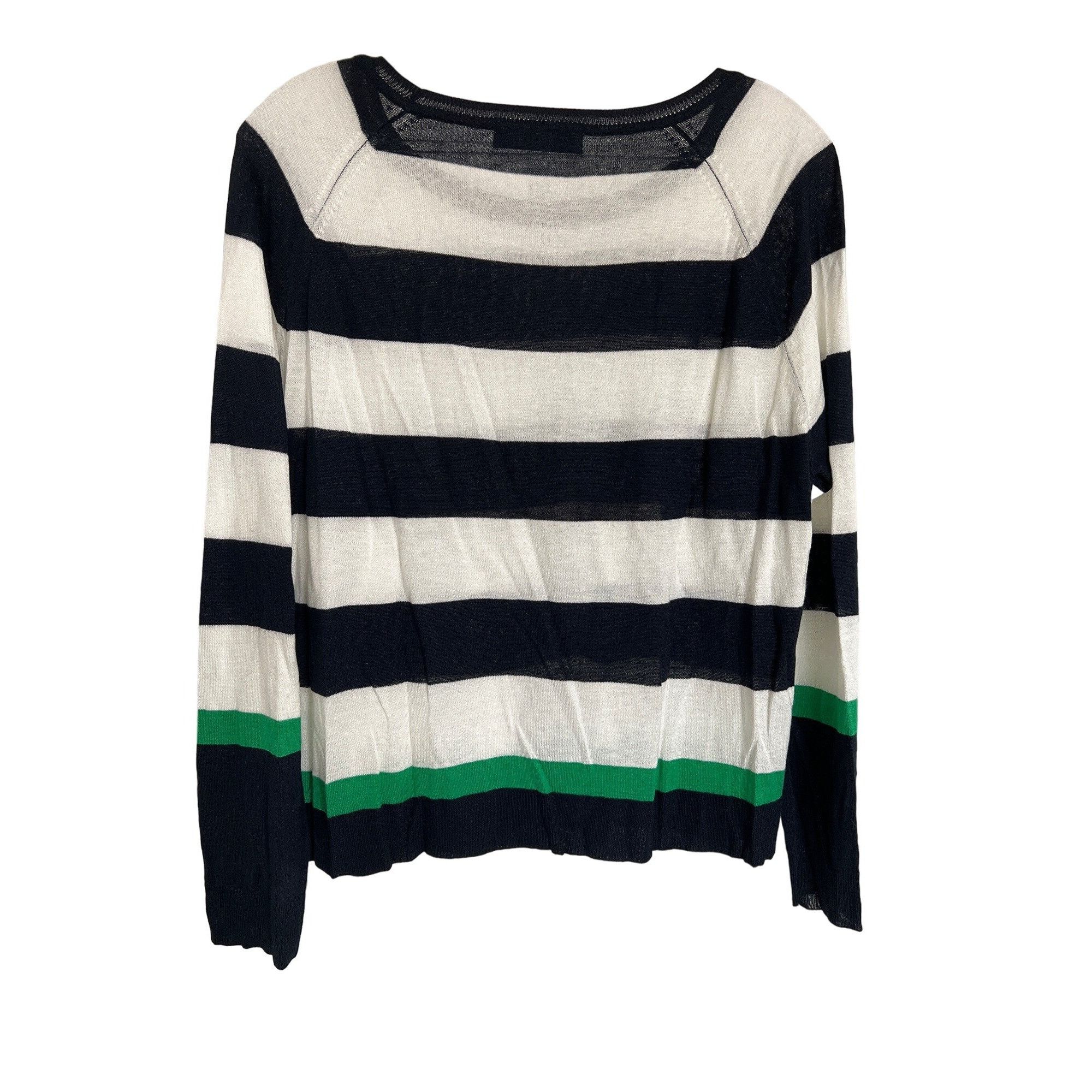 Zara Zara Knit Striped Sweater Navy & Green Contrast Hem Size S / US 4 / IT 40 - 3 Thumbnail