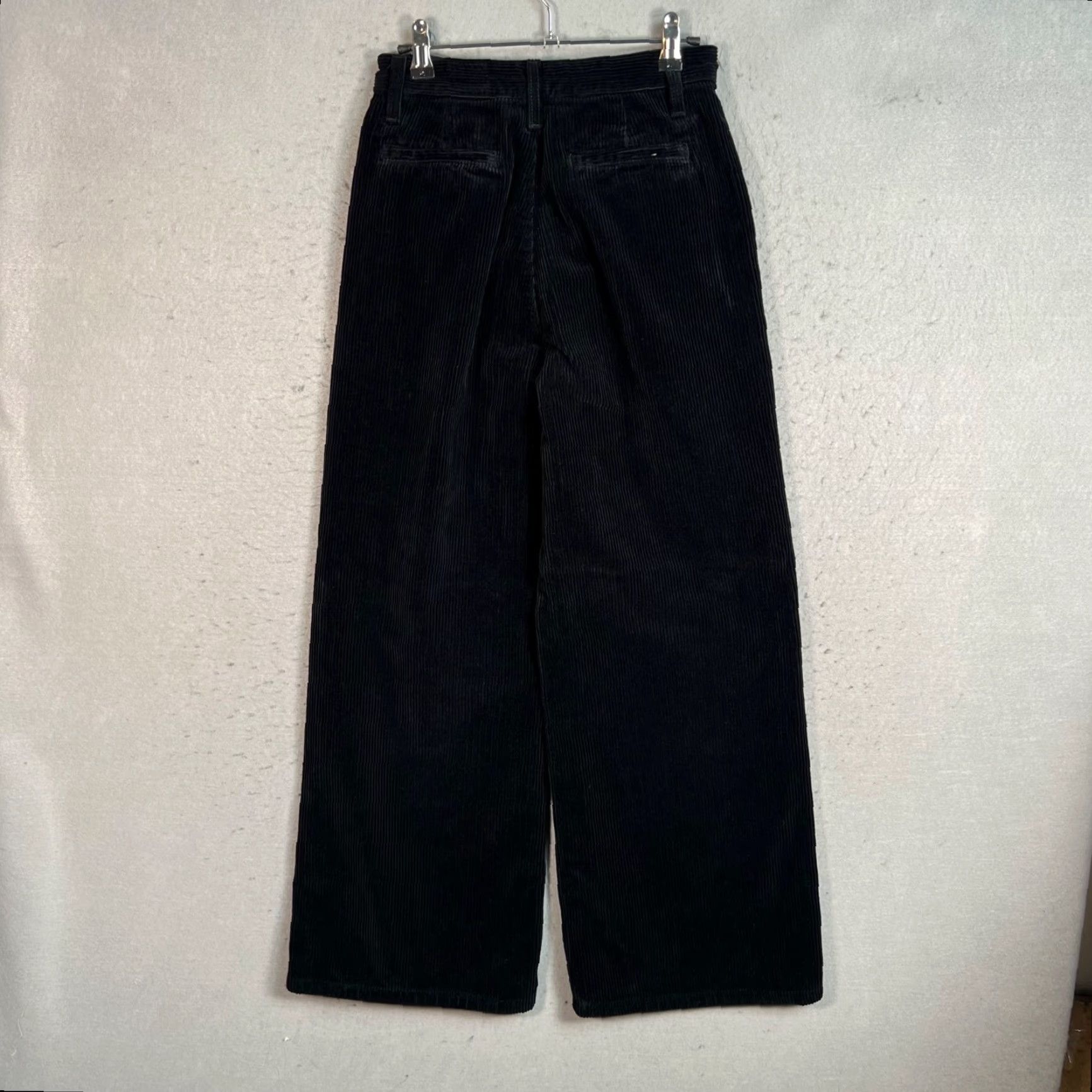 Vintage AG Adriano Goldschmied Pleated Deven High-Rise Ultra Wide-Leg Corduroy Pants 24R Women Pants Black Corduroy Wide-Leg 24 in Vintage N/A Size 42" / US 20 - 2 Thumbnail
