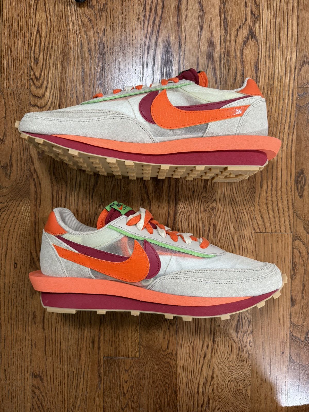 Nike × Sacai Nike LD Waffle sacai CLOT Kiss of Death Net Orange Blaze Size US 14 / EU 47 - 3 Thumbnail