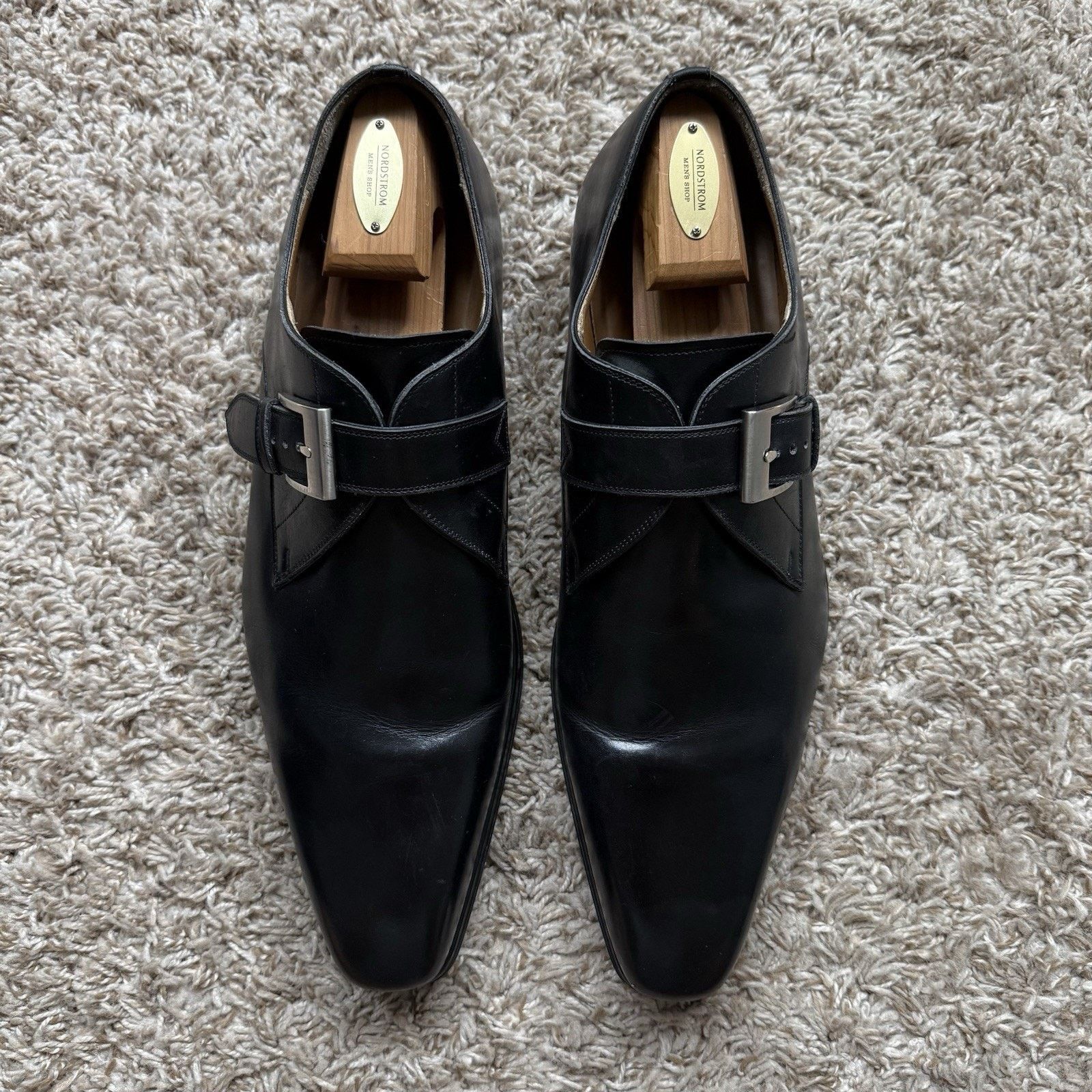 Magnanni Magnanni Marco II Single Monk Strap Black Leather Dress Shoe Size US 13 / EU 46 - 2 Thumbnail