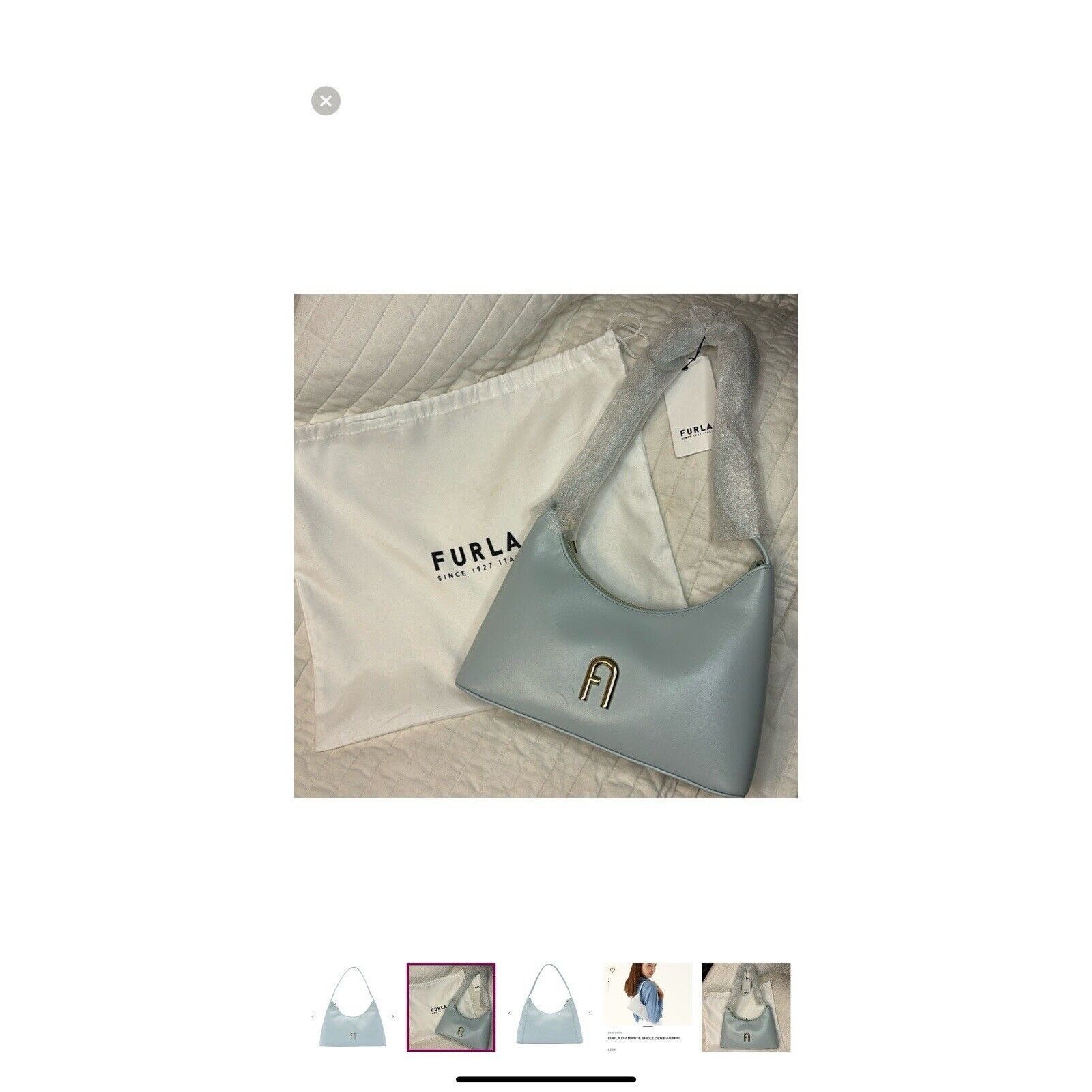 Furla Furla Handbag Diamonte Celestial Blue Purse Satchel Size ONE SIZE - 8 Thumbnail