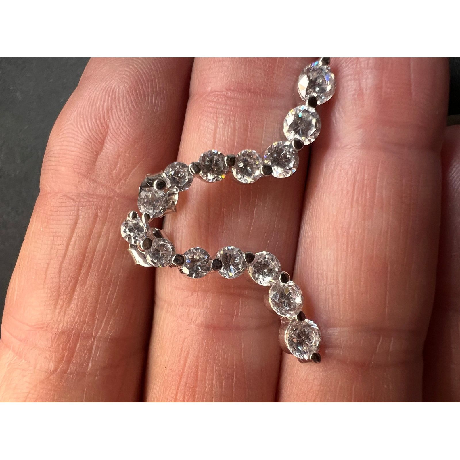 Other Curvy CZ earrings in 925 sterling silver Size ONE SIZE - 6 Thumbnail