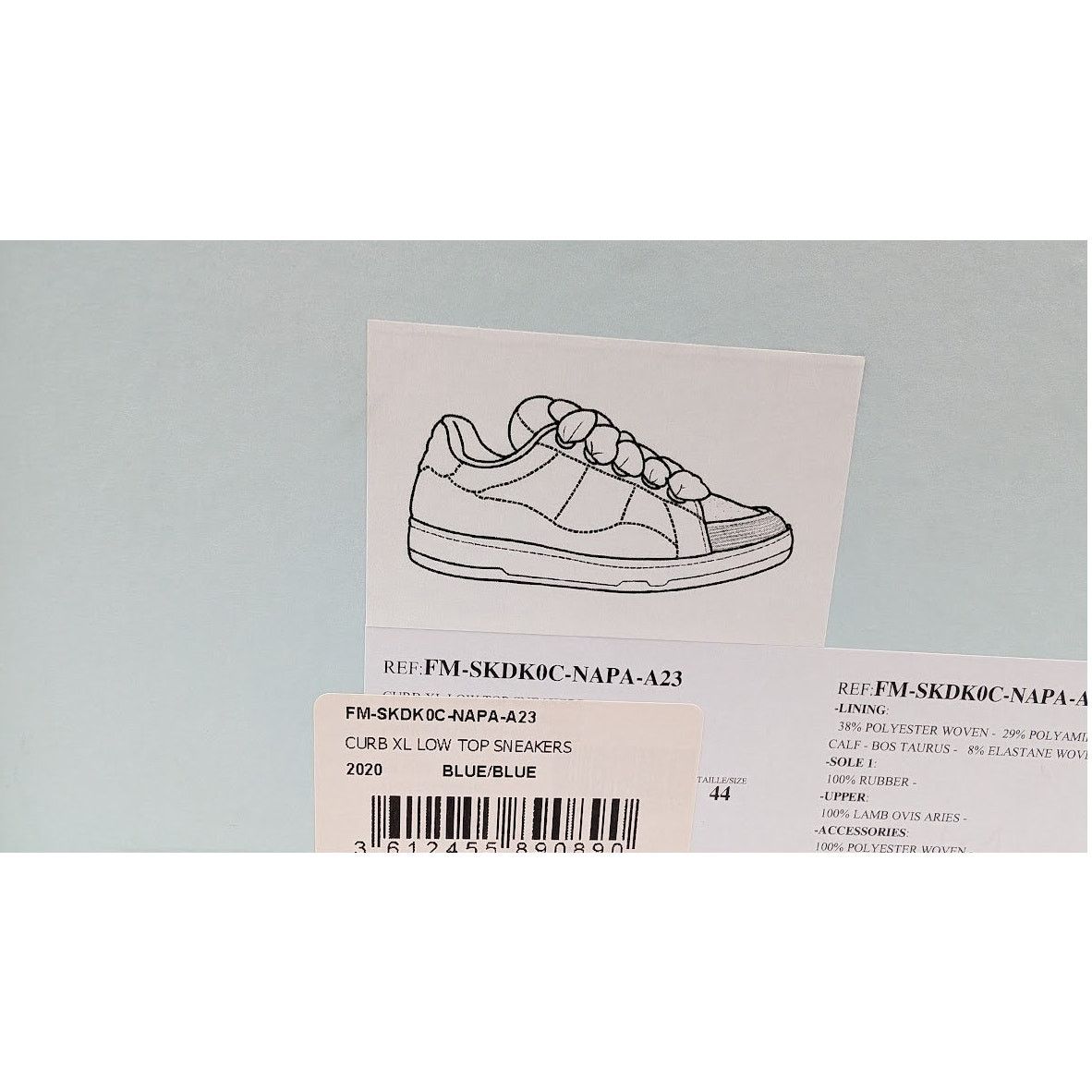 Lanvin o1rshd1 Curb XL Low Top Sneakers in Blue Size US 11 / EU 44 - 24 Thumbnail