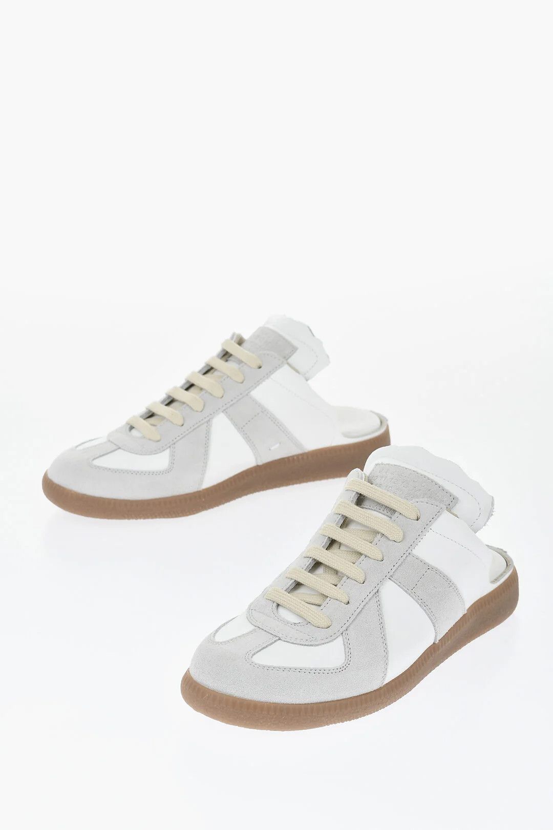 Maison Margiela og1mm0426 Leather Low Mule-Fit Sneakers in White Size US 6 / IT 36 - 2 Thumbnail