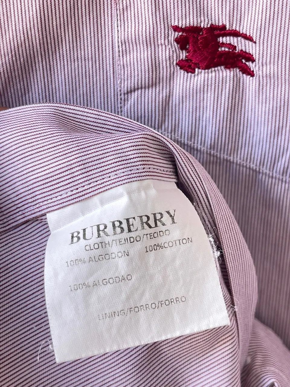 Burberry 🔥 Burberry London striped shirt Burgundy size xl Size US XL / EU 56 / 4 - 12 Thumbnail