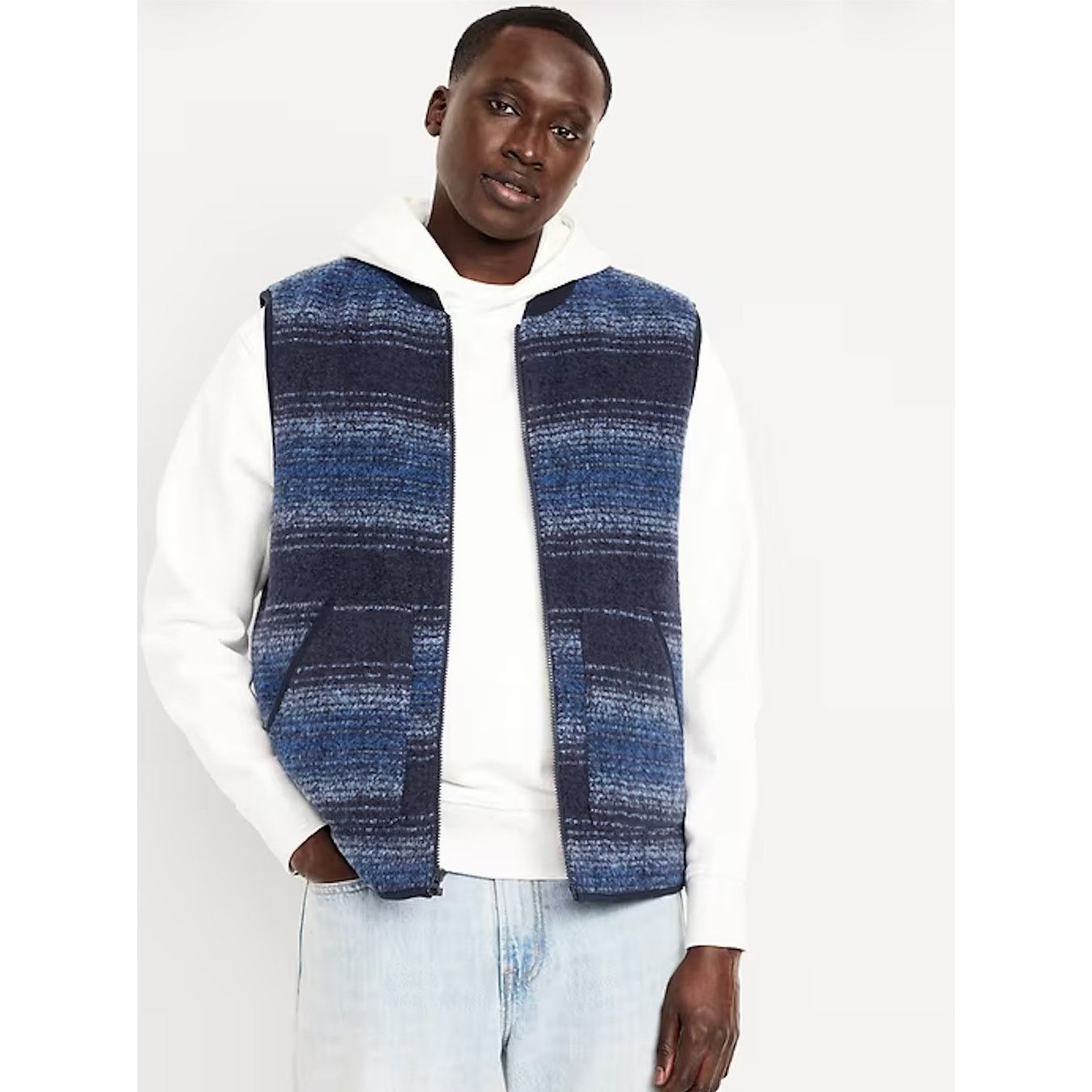 Old Navy Old Navy Relaxed Boiled Wool Striped Full Zip Vest Large NWT Size US L / EU 52-54 / 3 - 1 Thumbnail
