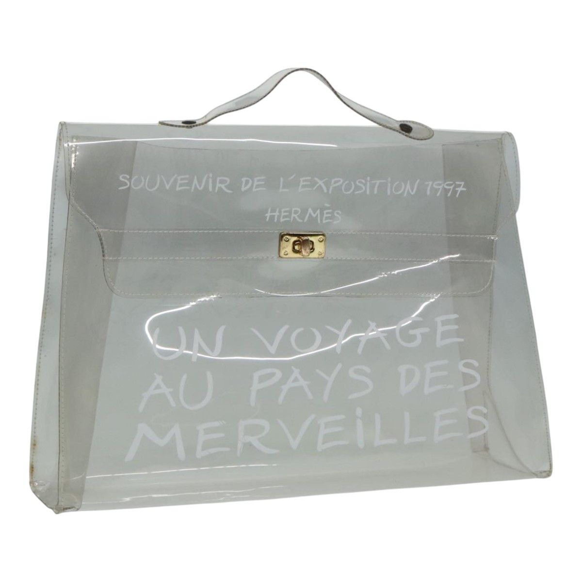 Hermes HERMES Vinyl Kelly Hand Bag Vinyl Clear Auth 92326 Grailed