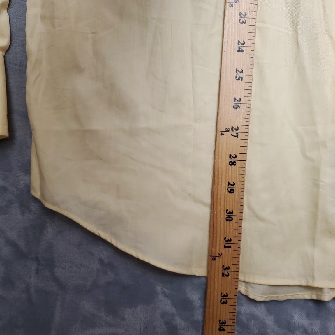 Nautica Nautica Shirt Mens 15.5 Yellow 100% Cotton Long Sleeve Button-Up Classic Dress Casual Business Grand? Size 42R - 7 Thumbnail