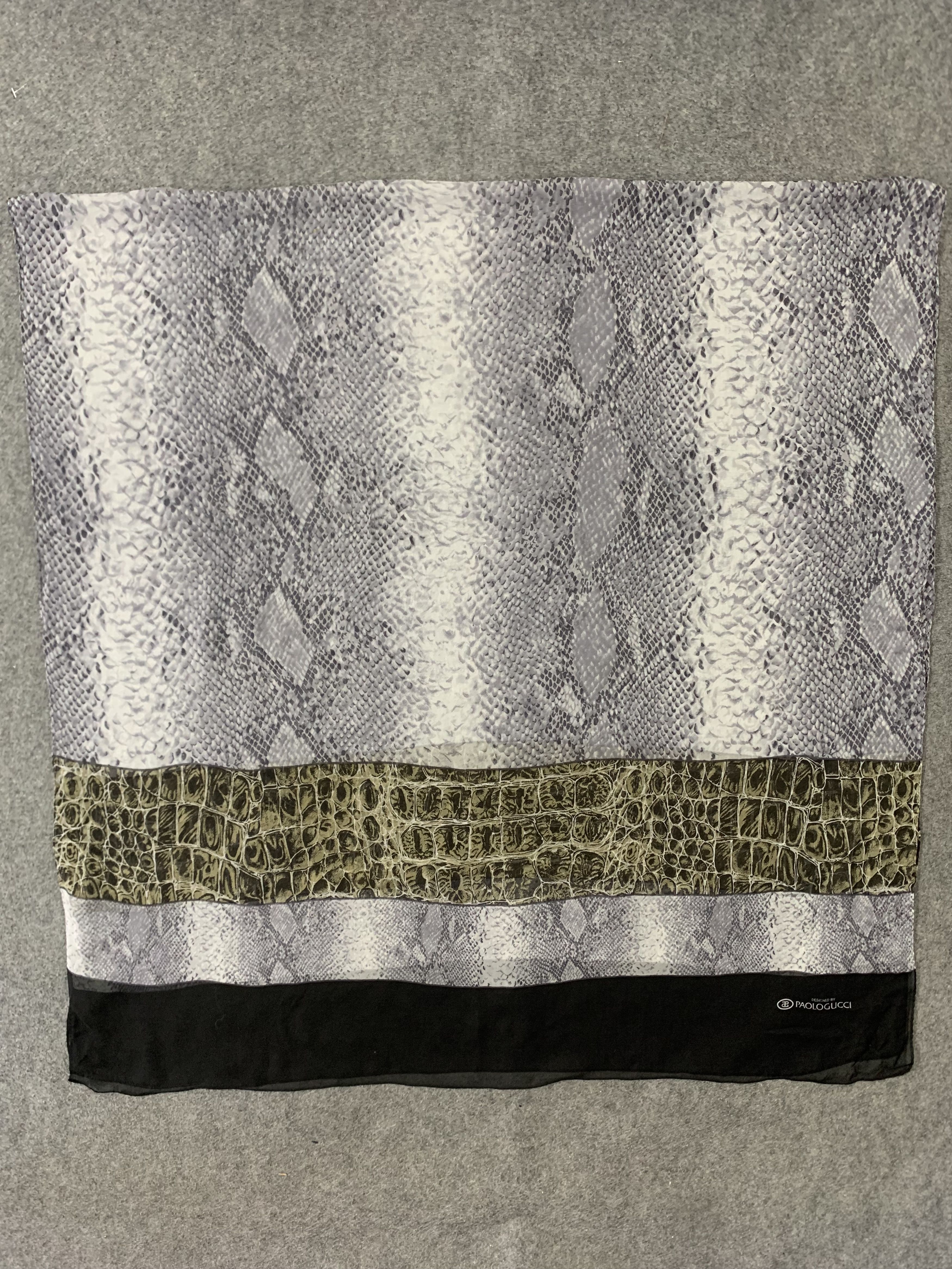 Paolo Gucci Paolo Gucci Scarf Silk Muffler Neck Wrap BL9335 Size ONE SIZE - 2 Thumbnail