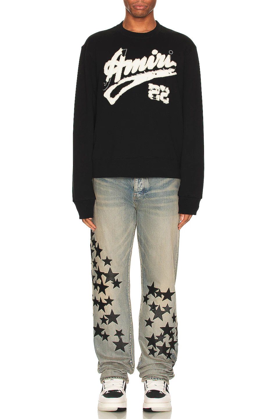 Amiri o1gr1nt0924 Leather Star Straight Jeans in Clay Indigo Size US 34 / EU 50 - 6 Thumbnail