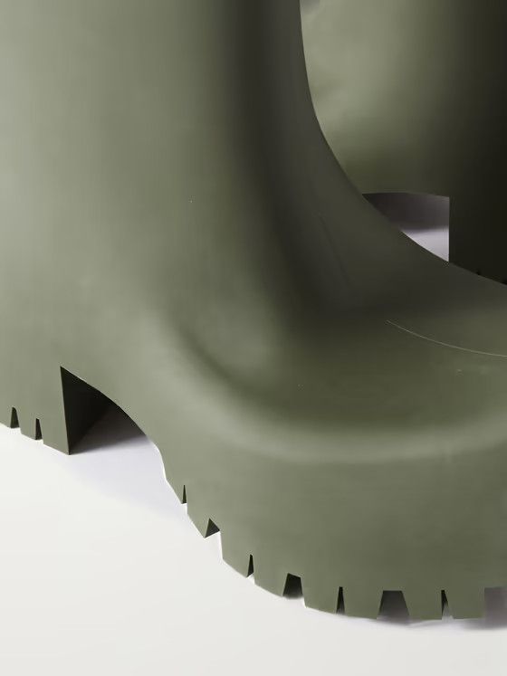Balenciaga o1mt1gz0524 Trooper Rubber Boots in Army Green Size US 8.5 / EU 41-42 - 6 Thumbnail