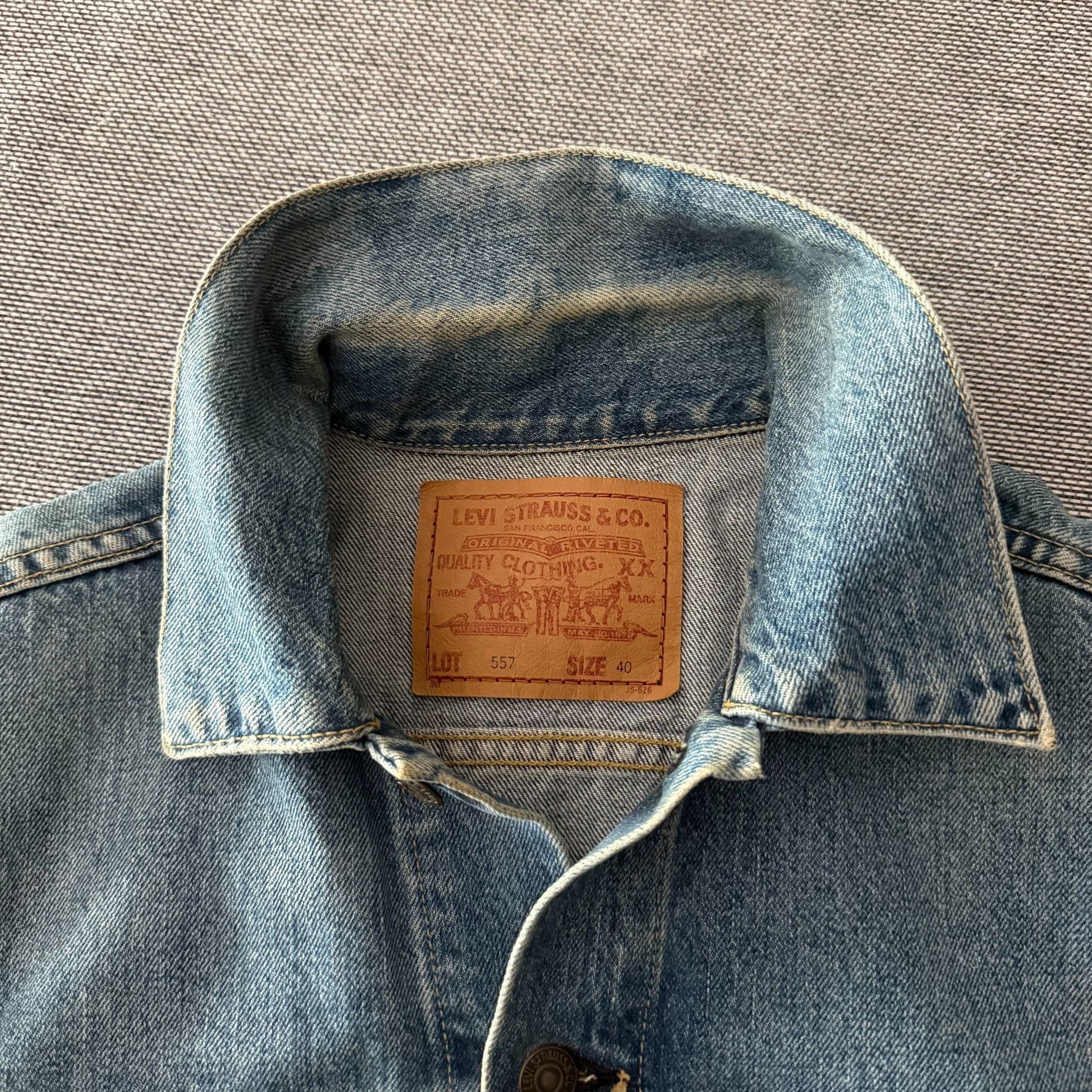 Levi's Vintage Clothing Levi's LVC557 J02 Denim Jacket Size US XXS / EU 40 - 3 Thumbnail