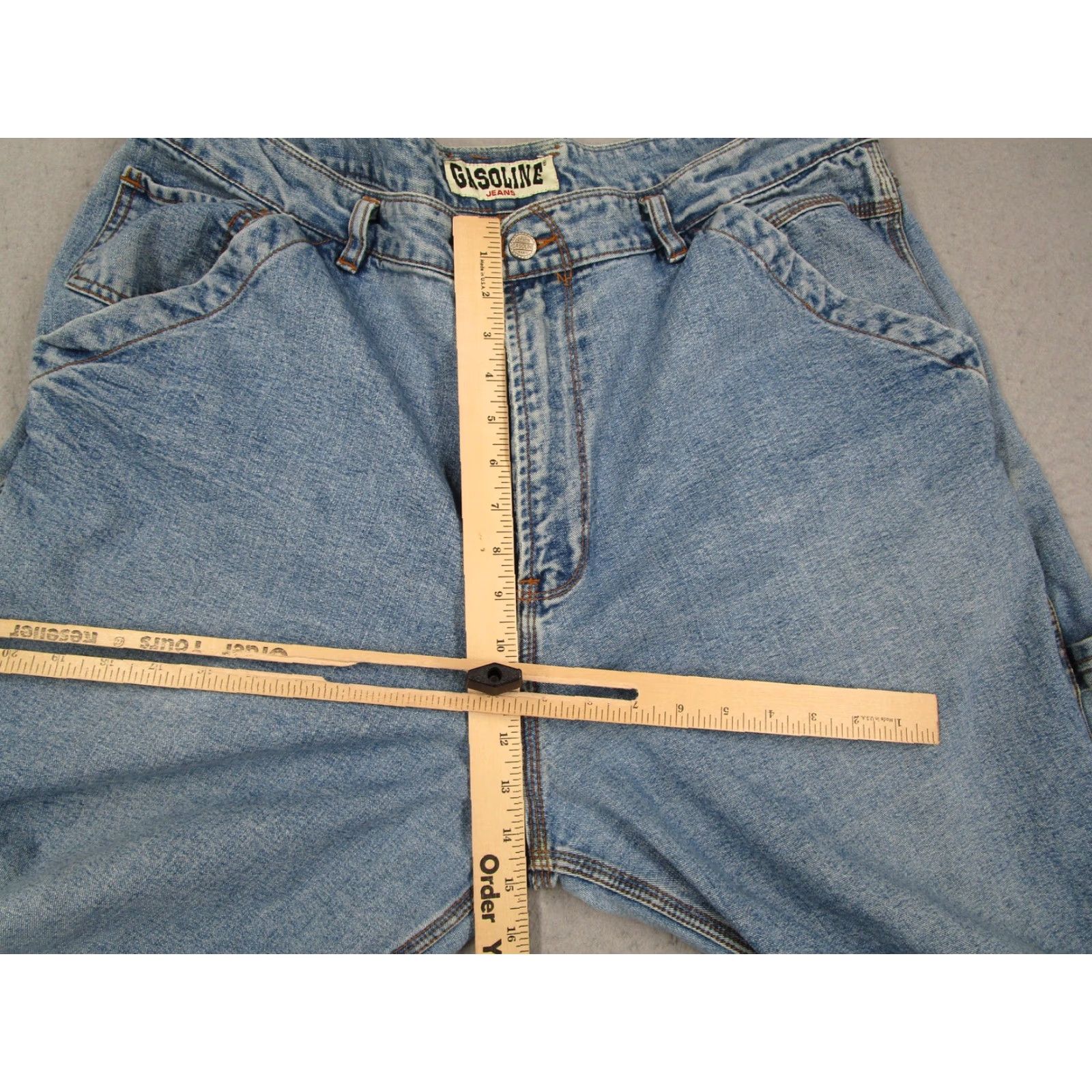 Denime VINTAGE Gasoline Jeans Mens Jeans 40 Light Wash Carpenter Hammer Loop Denim Pants 90s Mens 40 Light Blue Retro Denim Pants Size US 40 / EU 56 - 7 Thumbnail
