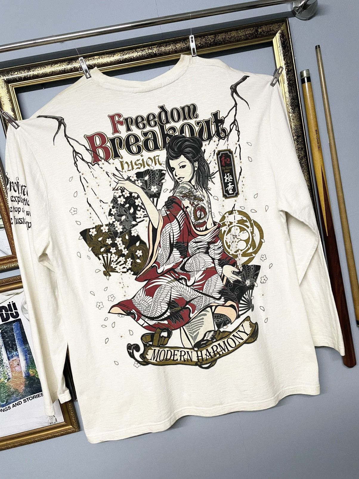 Beauty Beast Vintage 1990s Japan Designer The Fusion Sukajan Longsleeve Size US XL / EU 56 / 4 - 2 Thumbnail