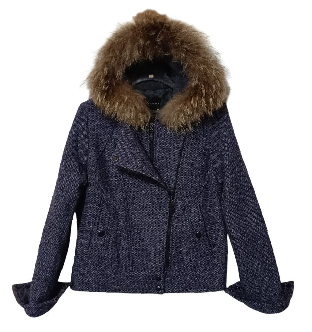 Faux Fur Double Layer Asymmetric Jacket
