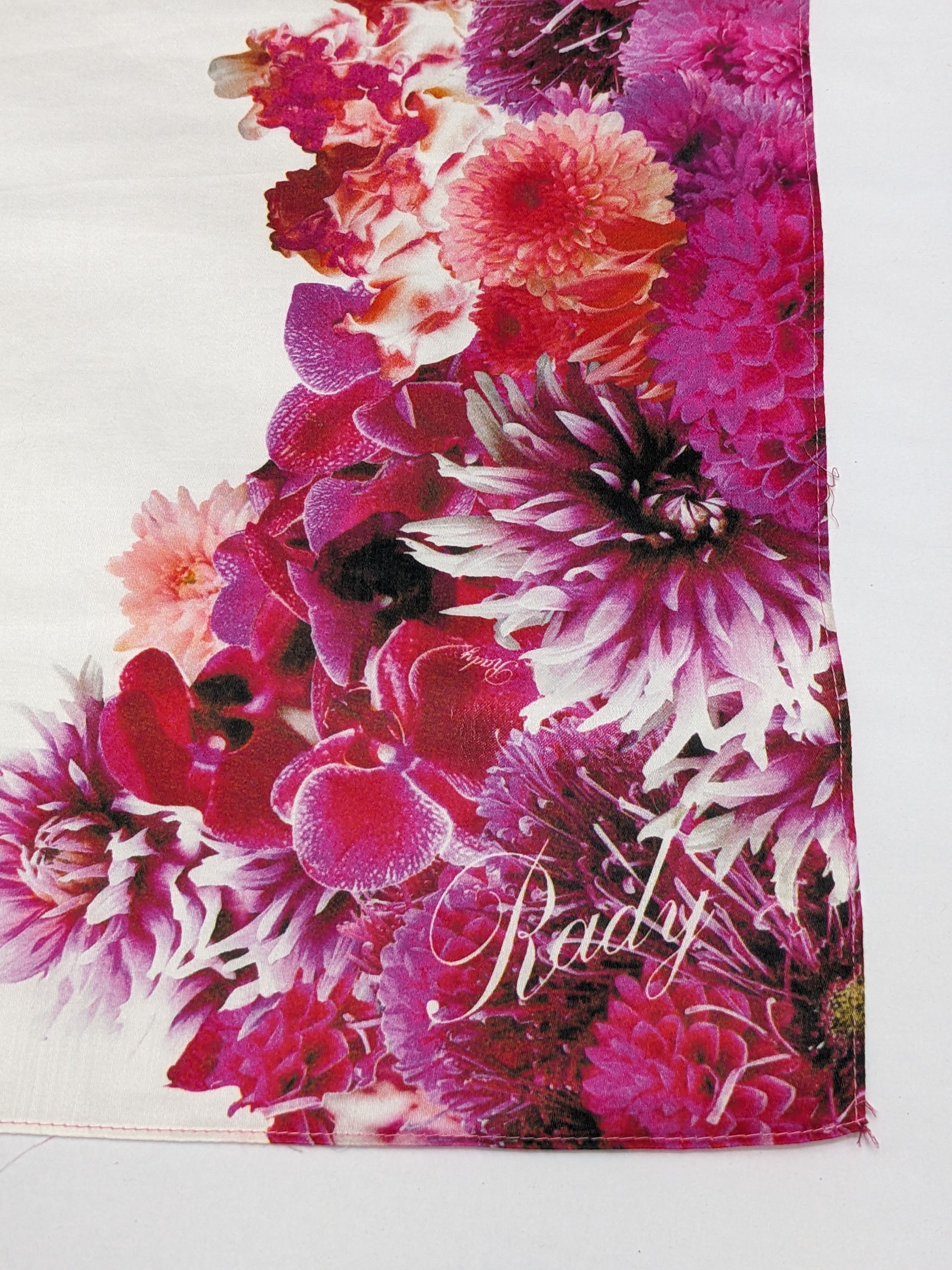 Japanese Brand Rady Japan Handkerchief Floral Orchid Dahlia Size ONE SIZE - 3 Thumbnail