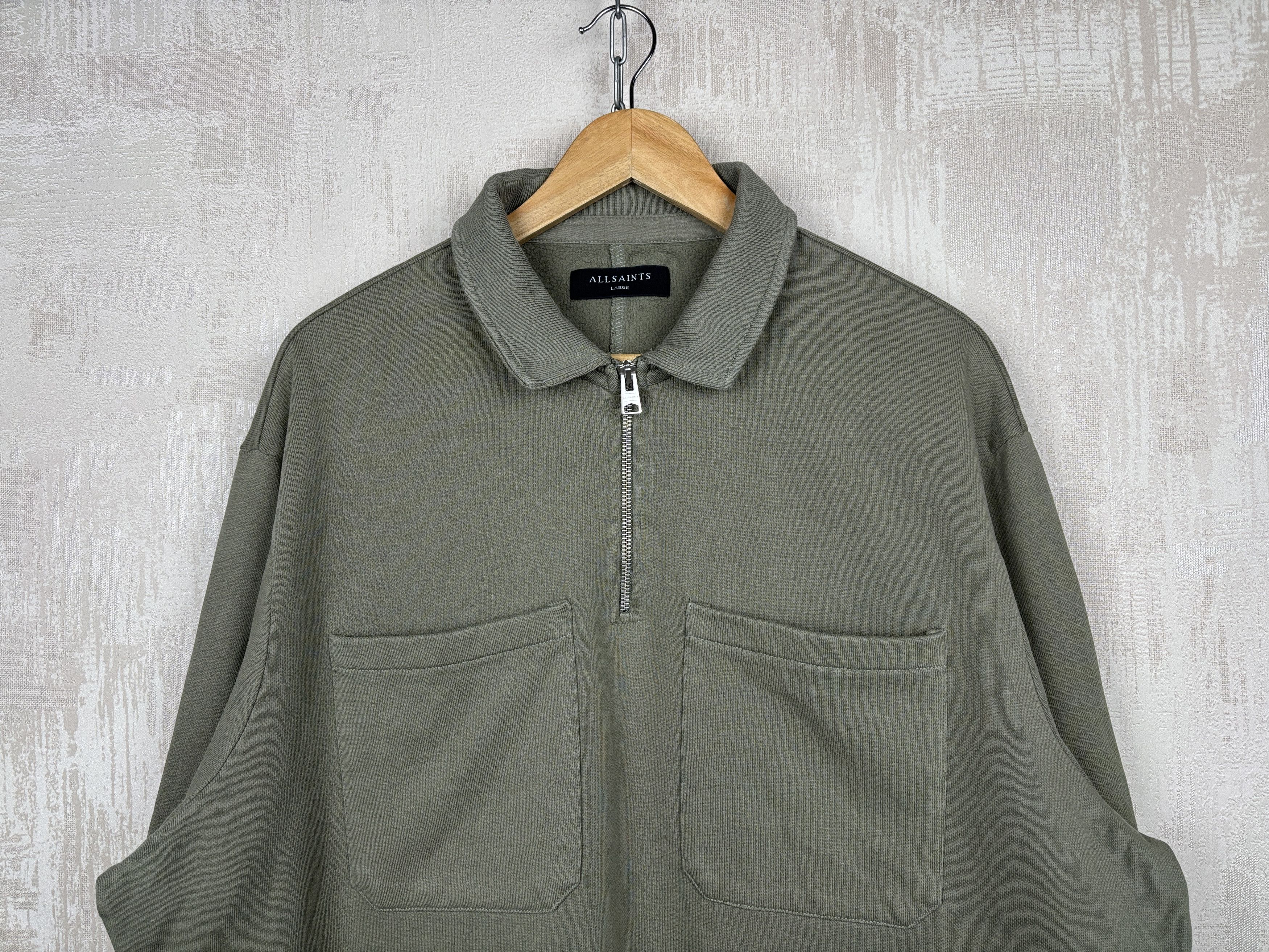Allsaints AllSaints Jaxon Half Zip Polo Sweatshirt Oversized Size US XL / EU 56 / 4 - 3 Thumbnail
