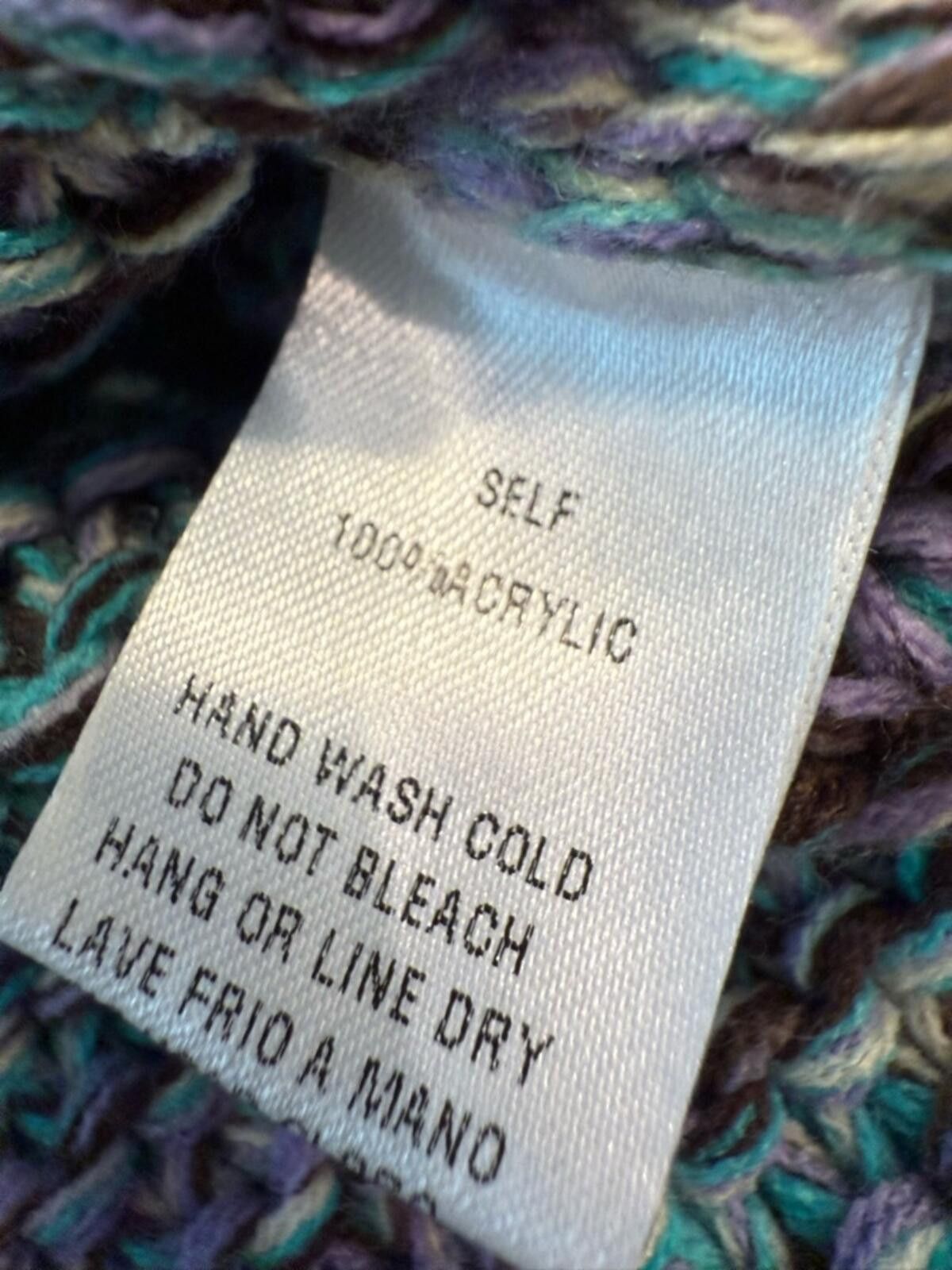 Eastland Easel chunky boho knit sweater lagenlook teal purple SZ M Size M / US 6-8 / IT 42-44 - 6 Thumbnail