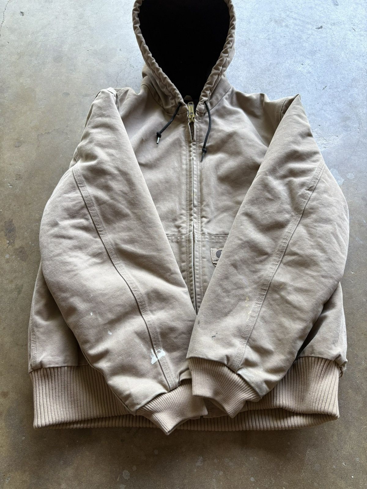 Vintage Vintage 2000s Carhartt Baige Streetwear Baggy Zip Up Jacket Size US M / EU 48-50 / 2 - 8 Thumbnail