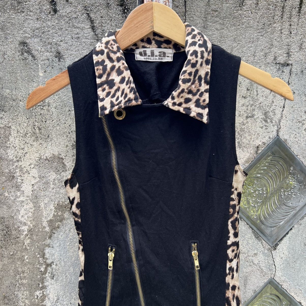 Japanese Brand “D.I.A. SPEC” ASYMMETRICAL PUNK SLEEVELESS ZIP DRESS LEOPARD Size XXS / US 00 / IT 34 - 3 Thumbnail