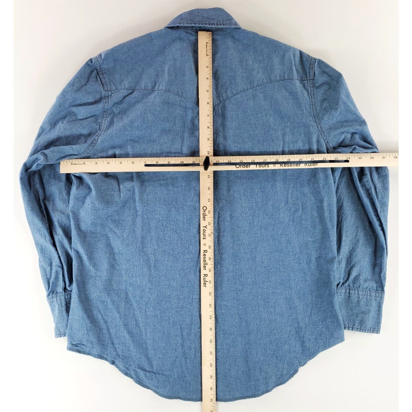 Wrangler Wrangler Shirt Blue Long Sleeve Mens L Denim Pearl Snap Shirt L Mens Blue Long Sleeve Wrangler Pearl Snap Shirt Size US L / EU 52-54 / 3 - 7 Thumbnail