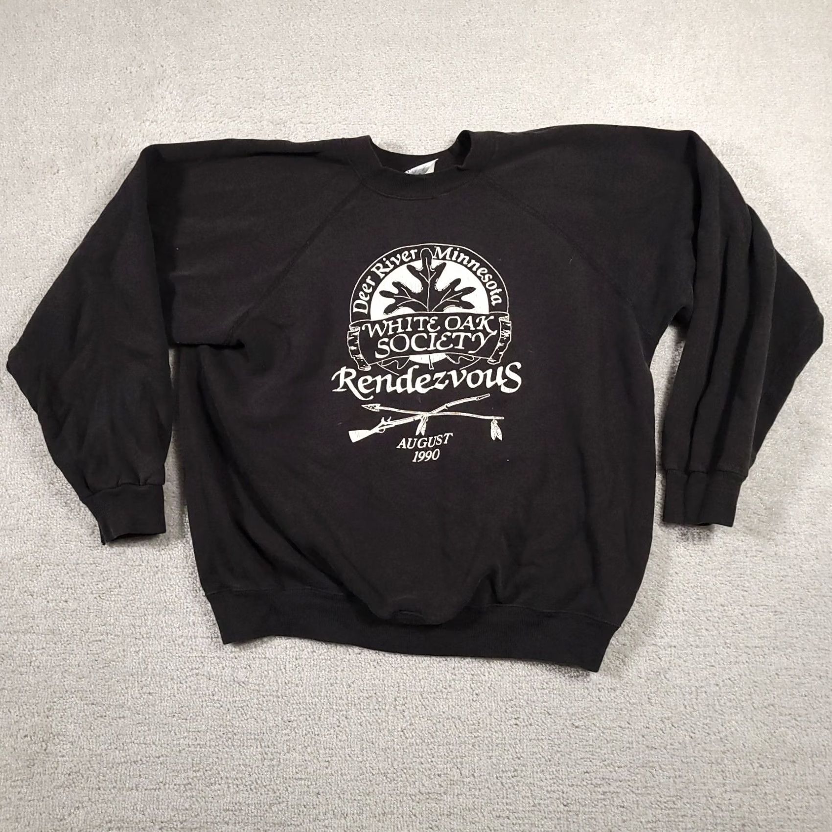 Hanes VINTAGE 90s Deer River Minnesota White Oak Society Rendezvous Sweatshirt Mens XL USA Size US XL / EU 56 / 4 - 2 Thumbnail