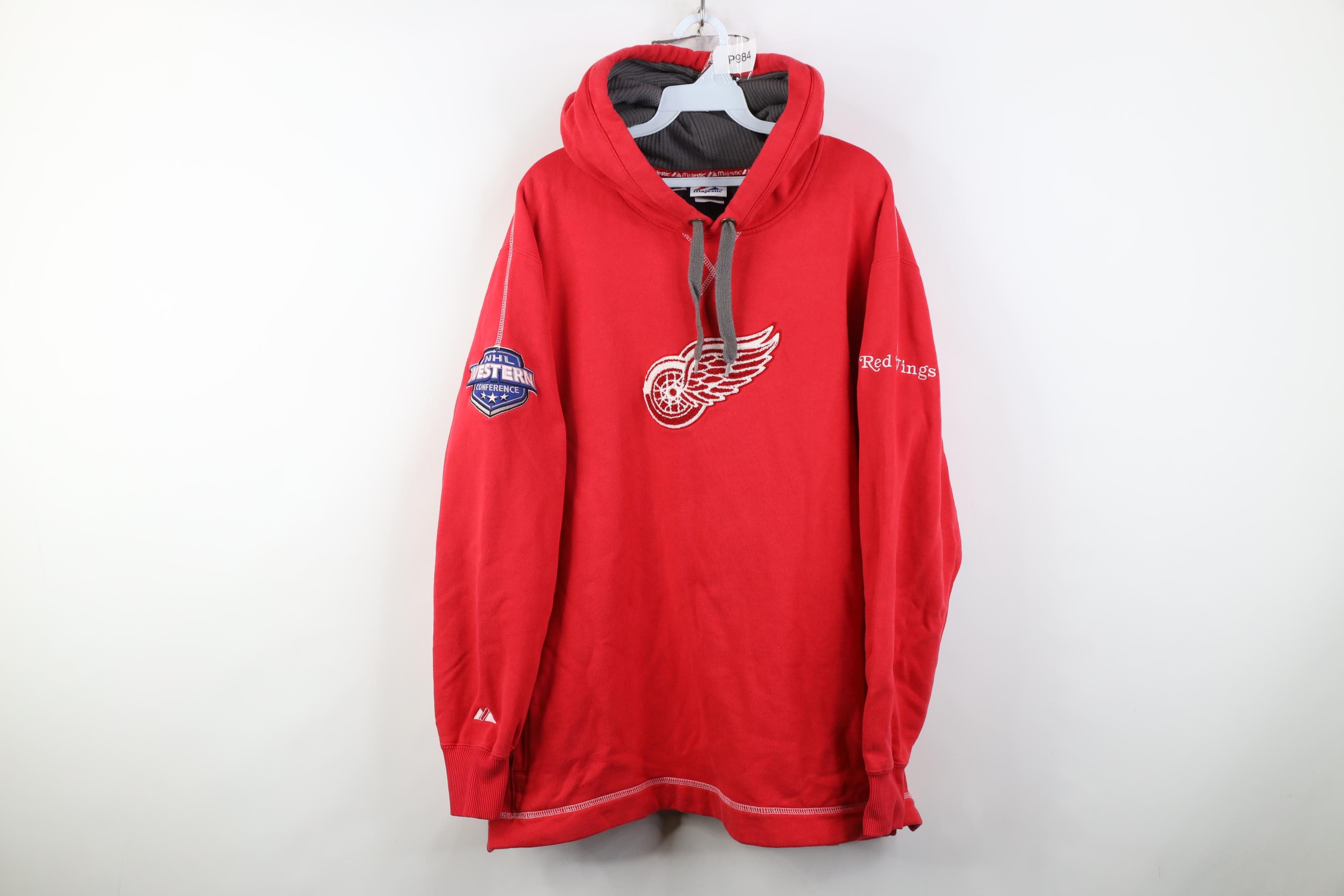 Majestic Majestic Detroit Red Wings Hockey Jersey Hoodie Sweatshirt Size US L / EU 52-54 / 3 - 1 Thumbnail