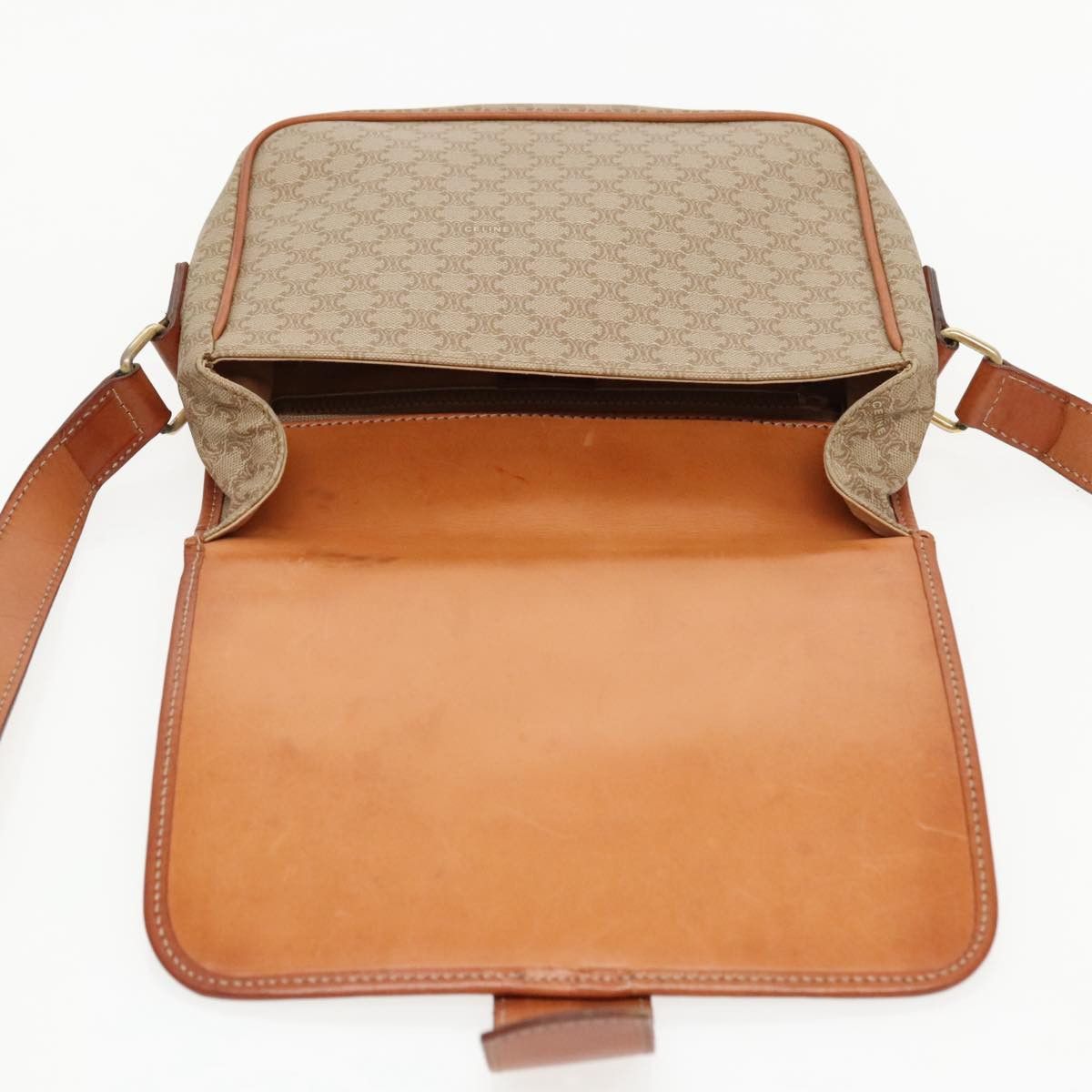Celine CELINE Macadam Canvas Shoulder Bag Beige Gold Size ONE SIZE - 10 Thumbnail