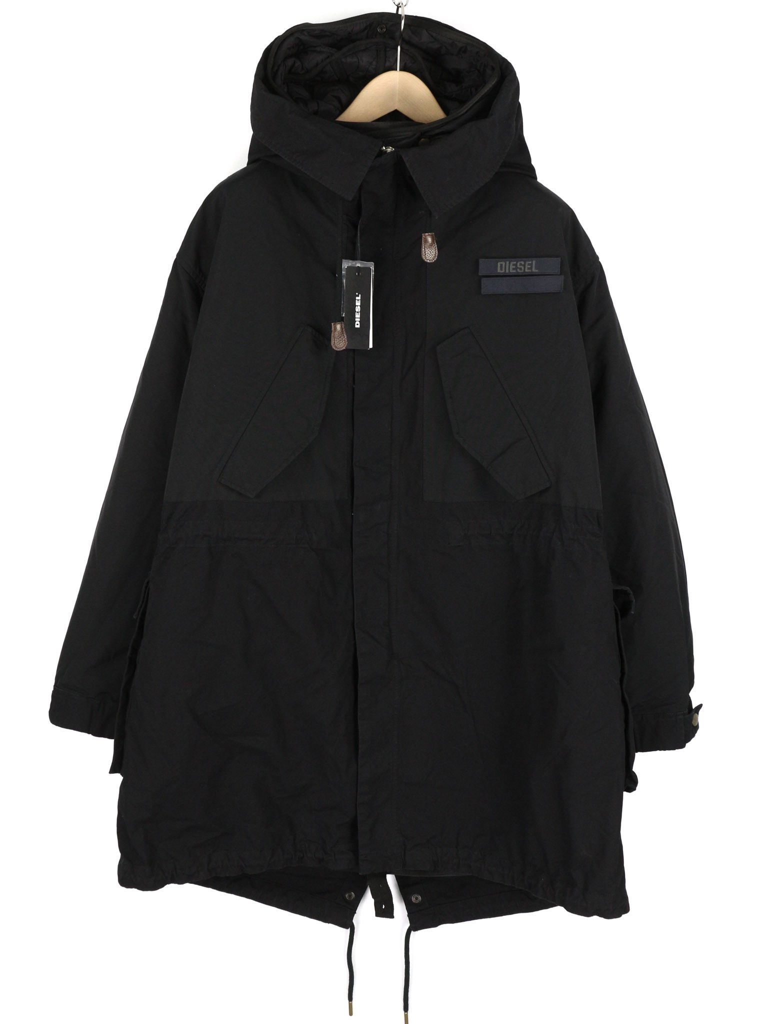 Diesel W-MILES L 2in1 Parka Drawstring Zip Black Jacket 81748 Size US L / EU 52-54 / 3 - 2 Thumbnail