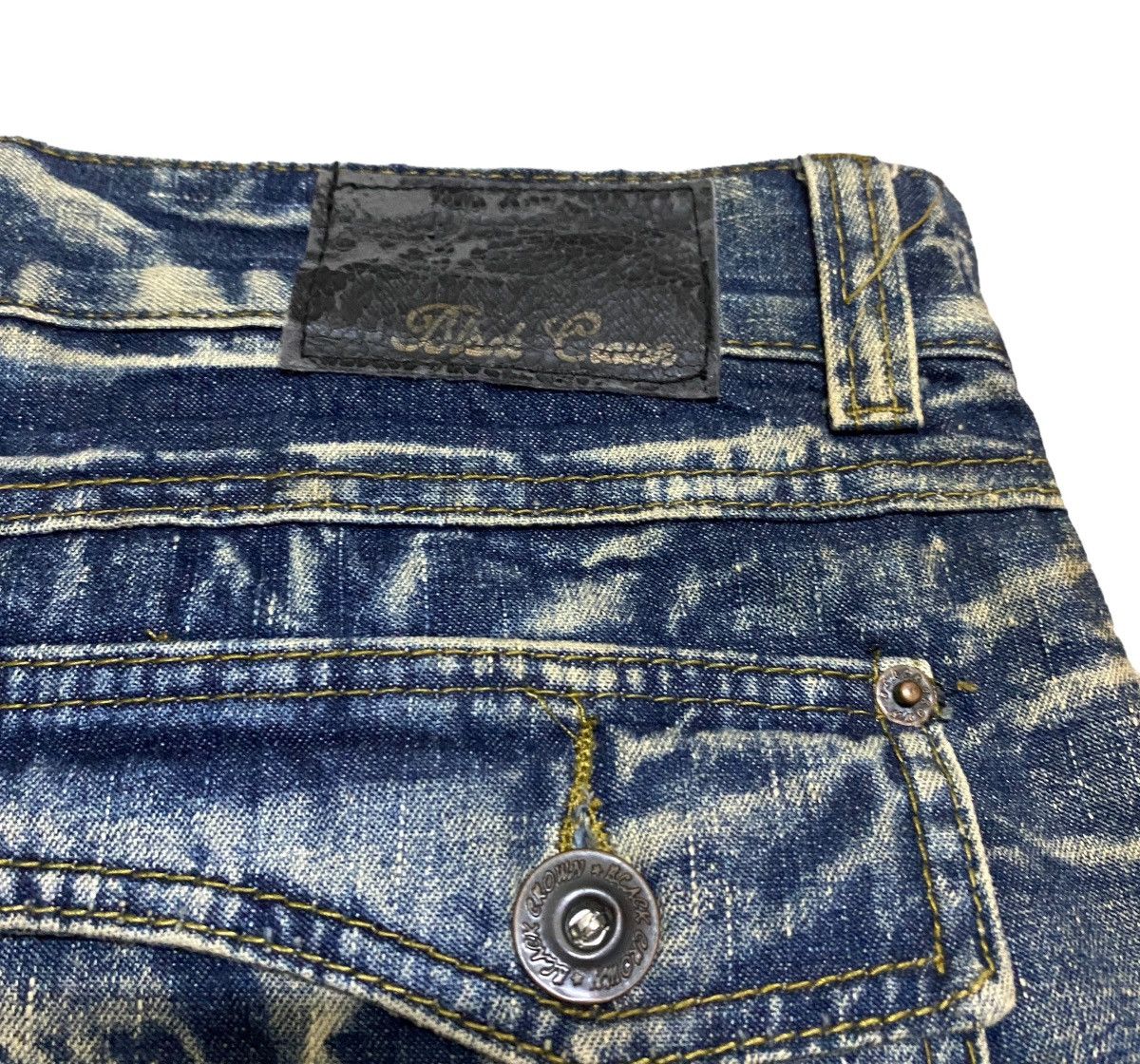 If Six Was Nine Rare Design Vintage Brand Black Crown Flared Jeans 1990s Size US 32 / EU 48 - 11 Thumbnail