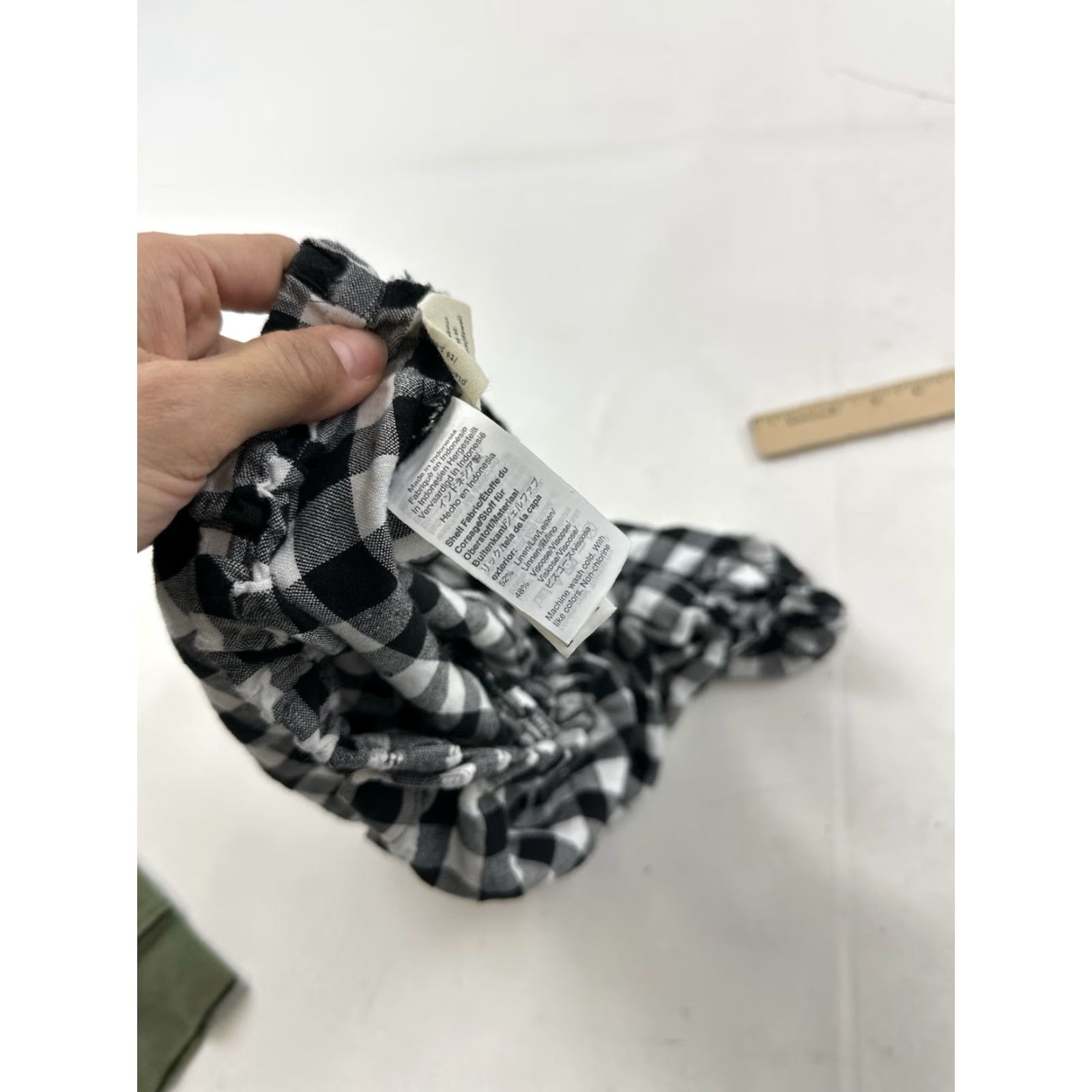 Madewell Madewell Blouse Womens 2XS Black White Gingham Buffalo Plaid Crop Puff Sleeve Square Neck Bohemian Cottagecore Knit Polyester Shirt Womens Size XXS / US 00 / IT 34 - 6 Thumbnail