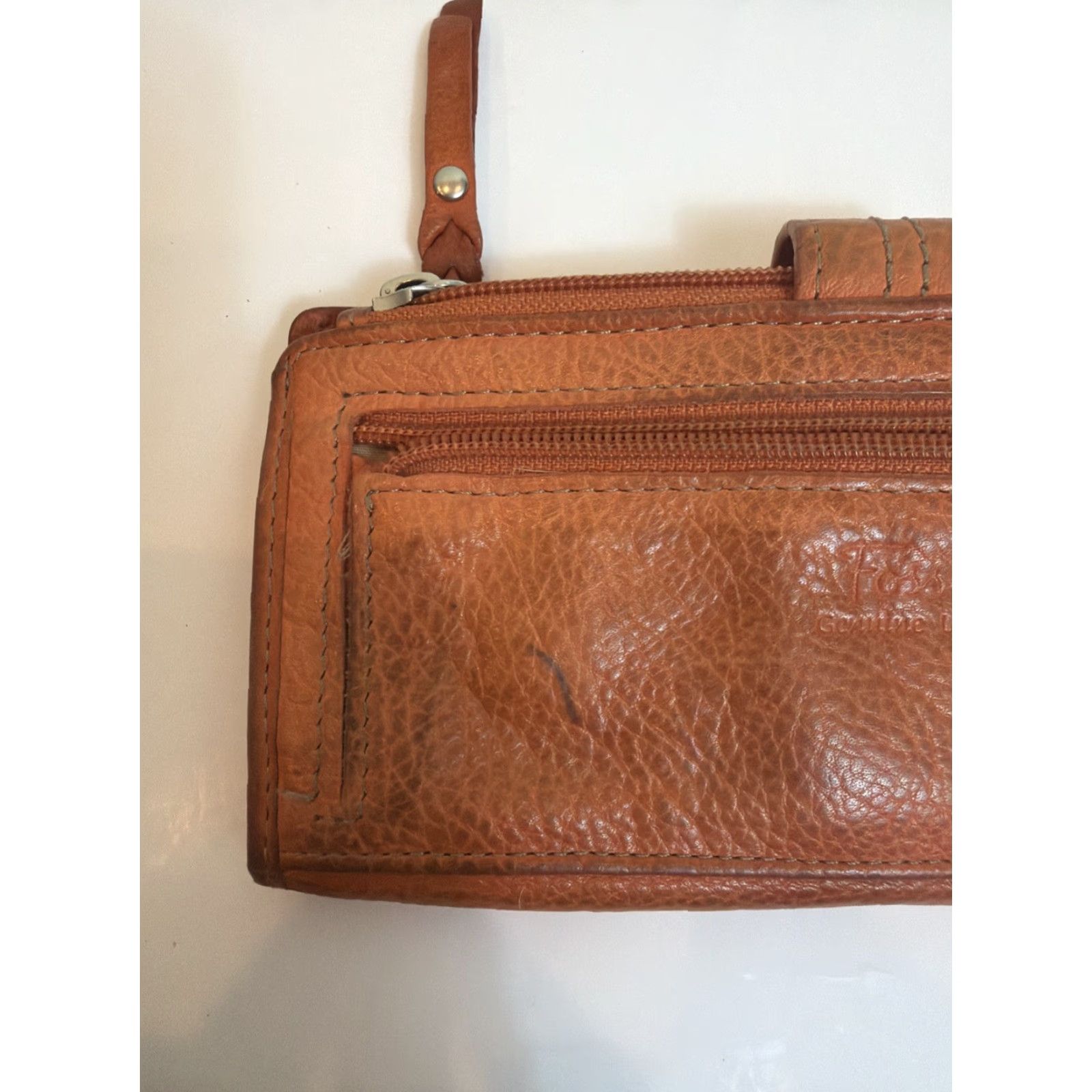 Fossil Fossil Pebbled Leather Orange Bifold Wallet Snap 7.5x3.5 Women Color Orange Pebbled Leather Wallet Snap Bifold Fossil 7.5x3.5 Size ONE SIZE - 7 Thumbnail