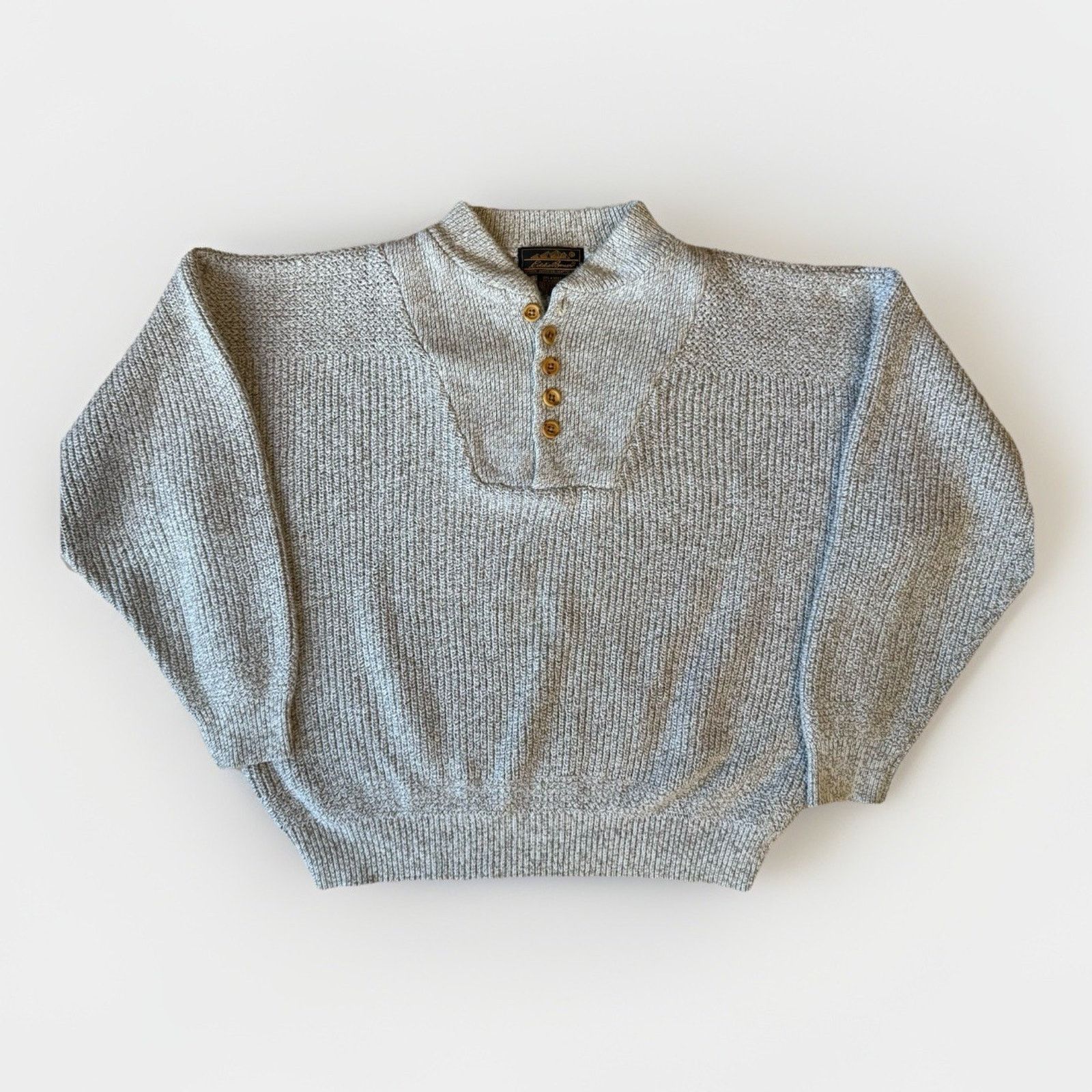 Eddie Bauer Vintage Eddie Bauer Sweater L Beige Henley Cotton Pullover Size US L / EU 52-54 / 3 - 1 Thumbnail