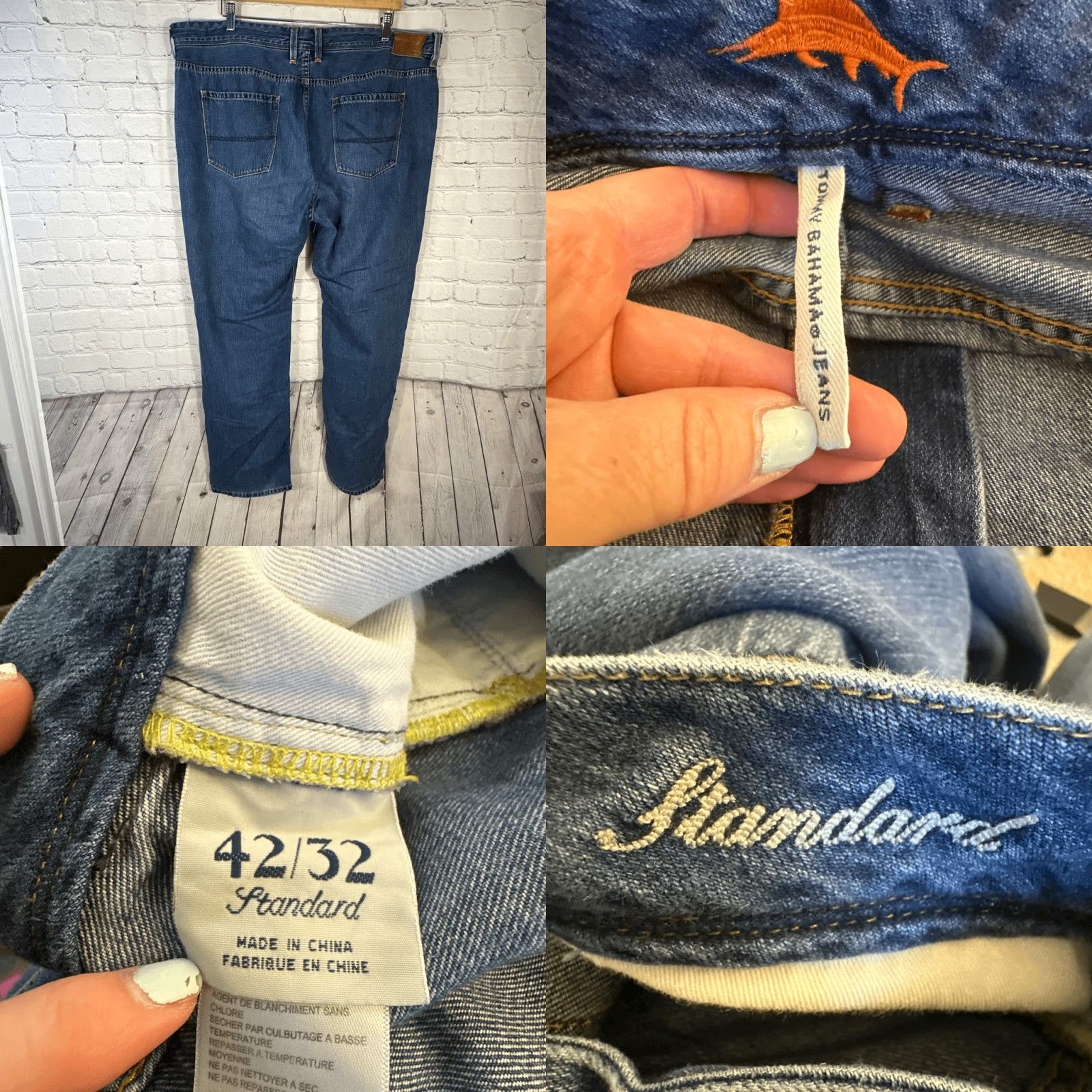 Tommy Bahama Tommy Bahama Jeans Mens 42 Blue Denim Straight 42/32 Regular Inseam 32 Mens Blue Straight Jeans Size US 42 / EU 58 - 8 Thumbnail