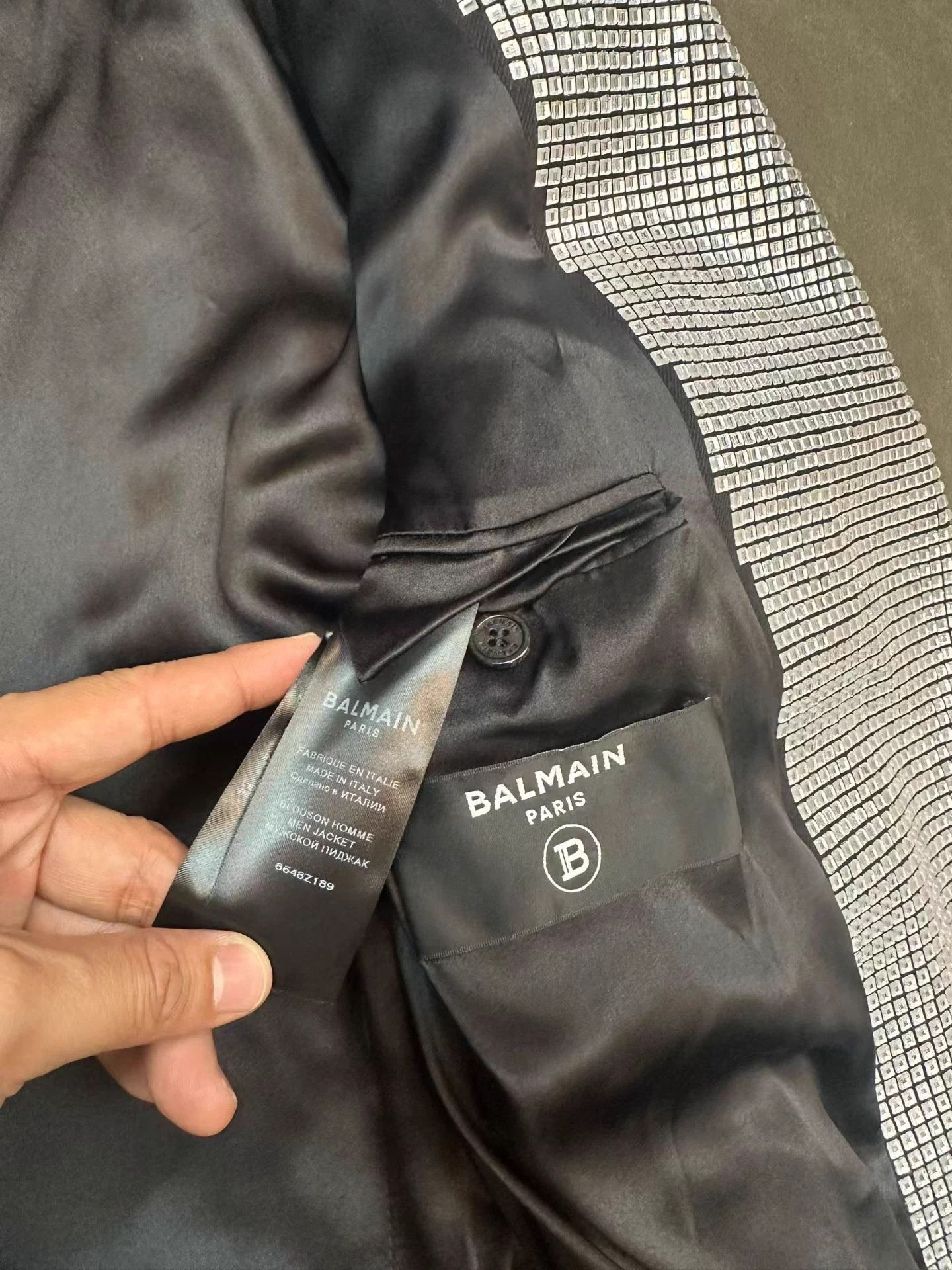 Balmain Balmain Crystal Embellished Biker Jacket Black 48 Size US M / EU 48-50 / 2 - 5 Thumbnail